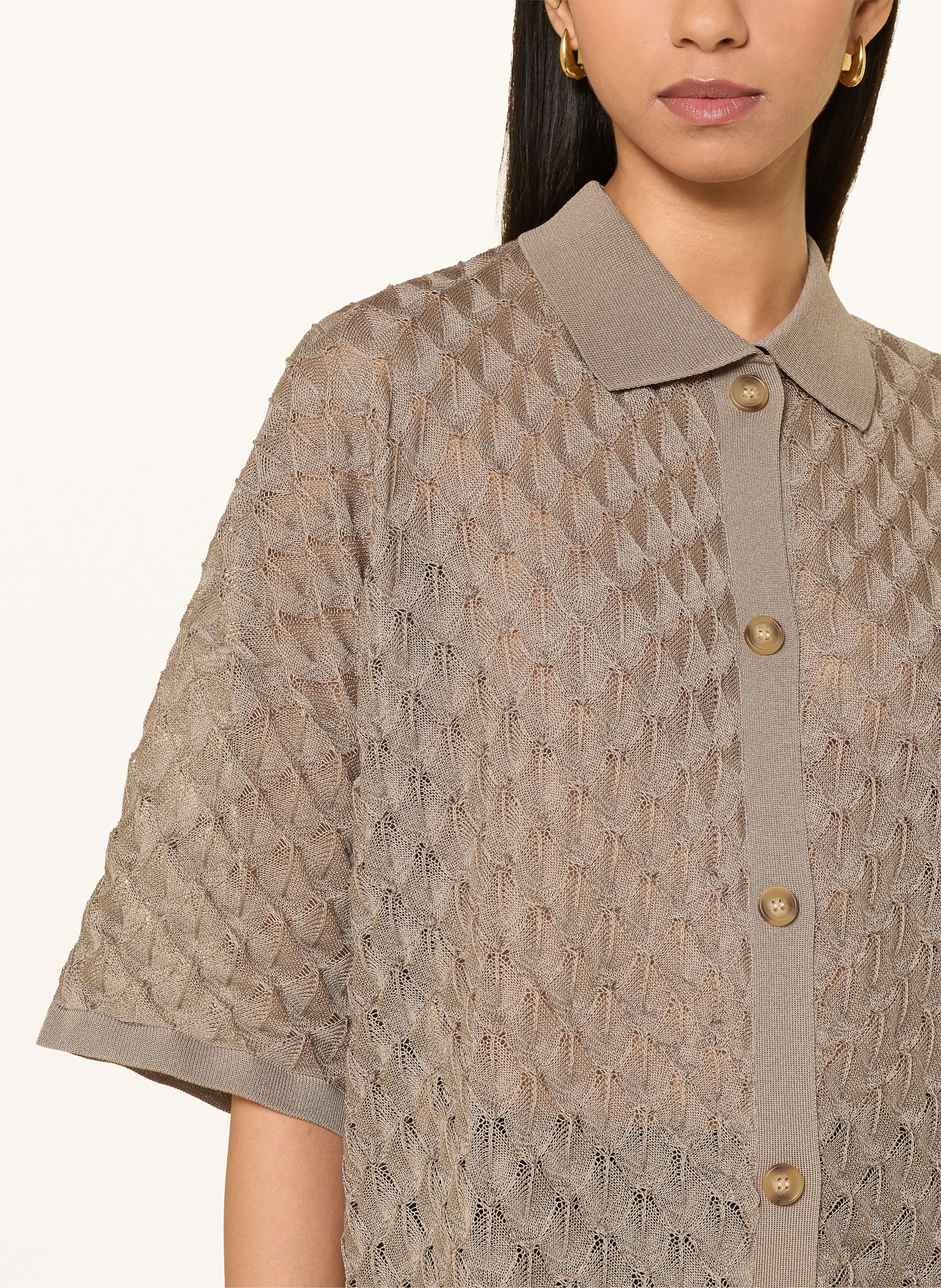 MALINA MOA Oversized Knit Blouse: TAUPE