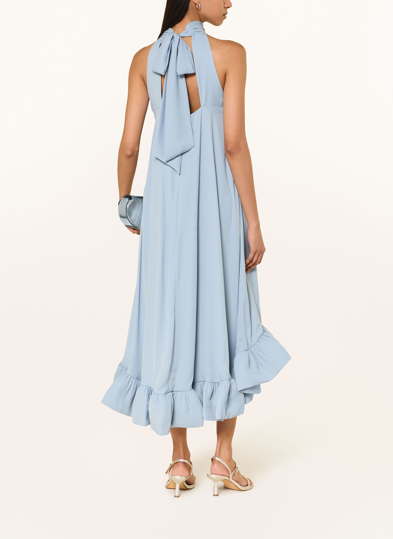 MALINA Jurk SABRINA met ruches: LICHTBLAUW