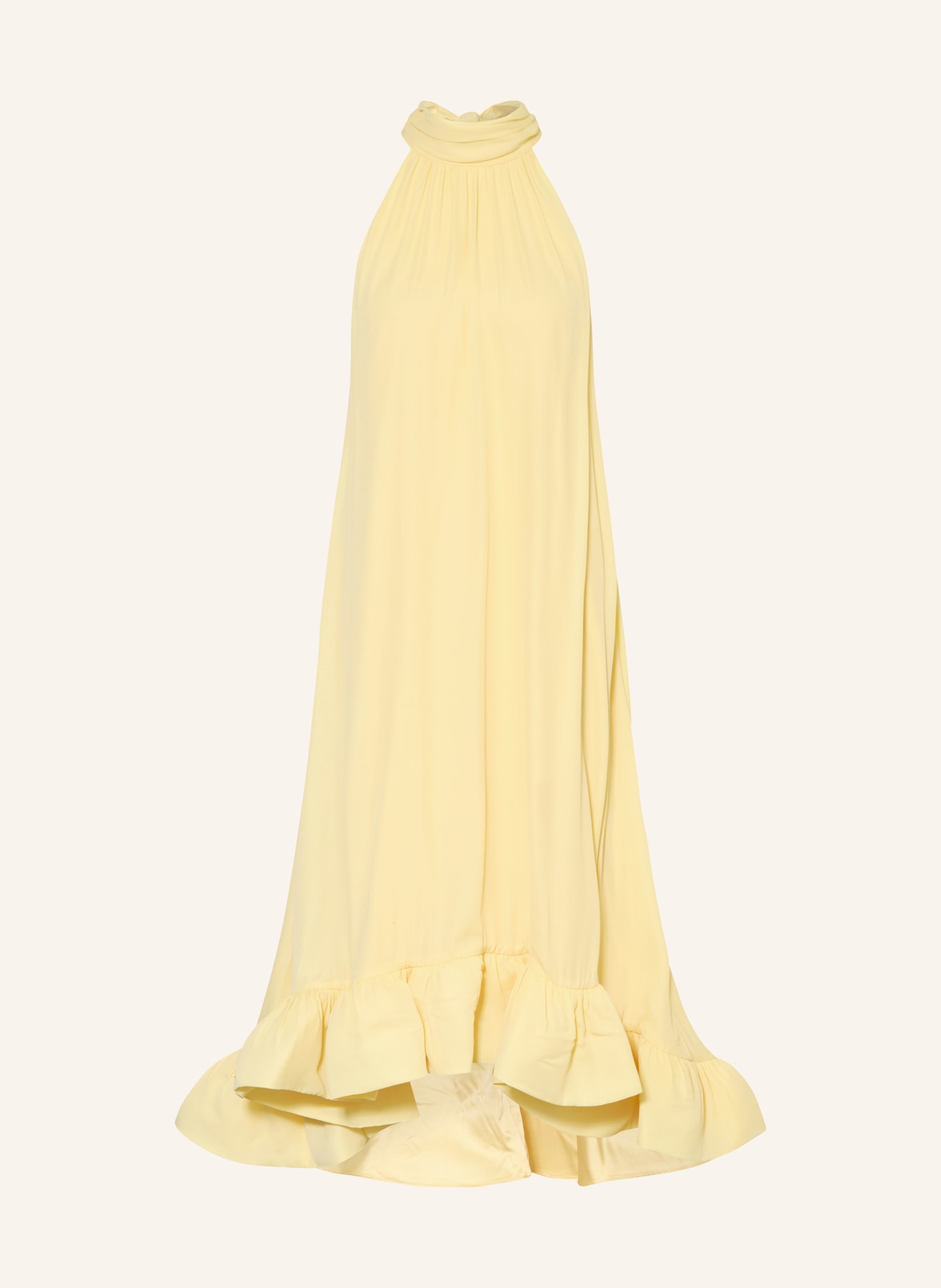 MALINA Jurk SABRINA met volants: LICHTGEEL