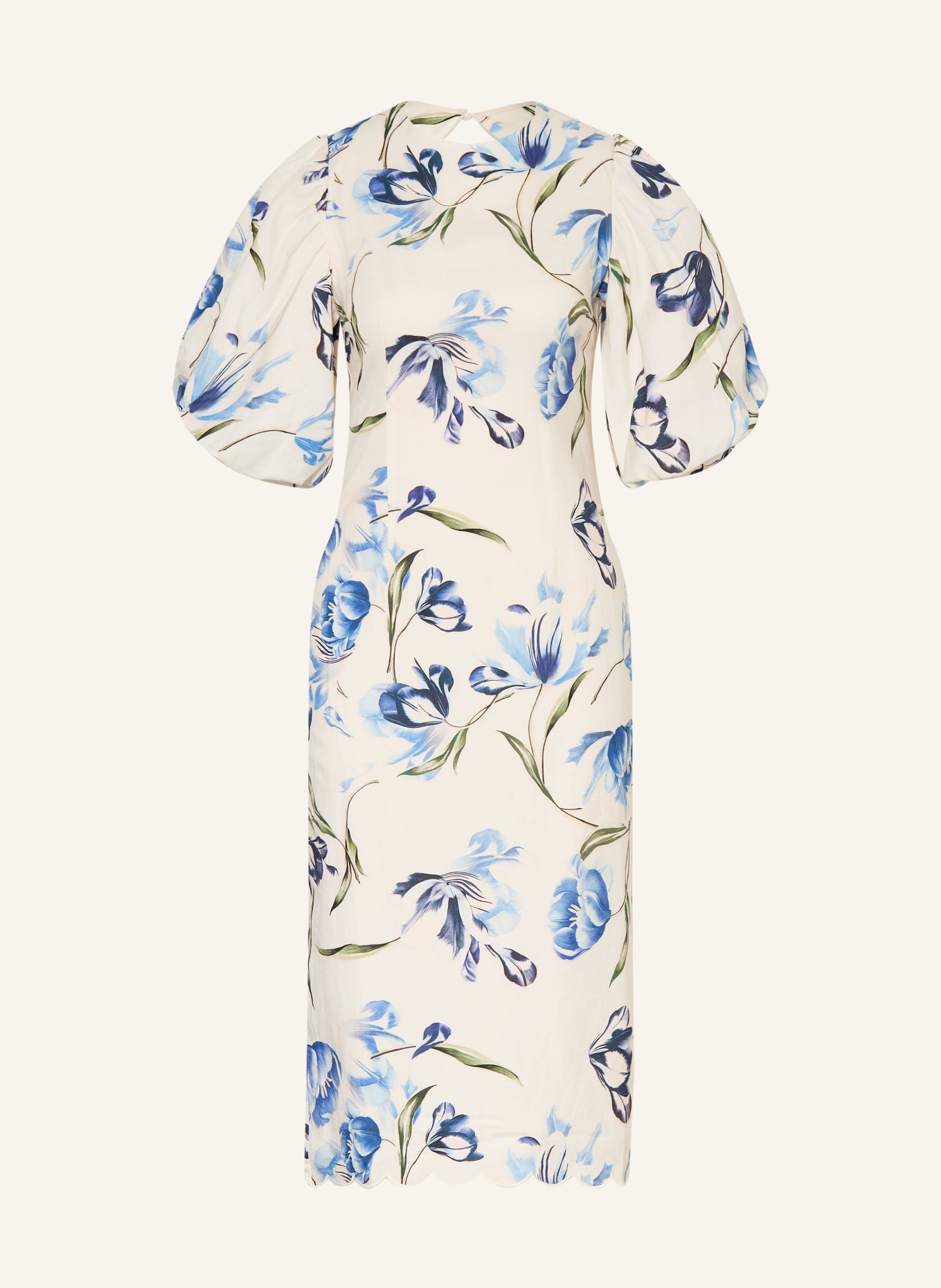 MALINA Sukienka VICTORIA: KREMOWY / ZIELONY / NIEBIESKI