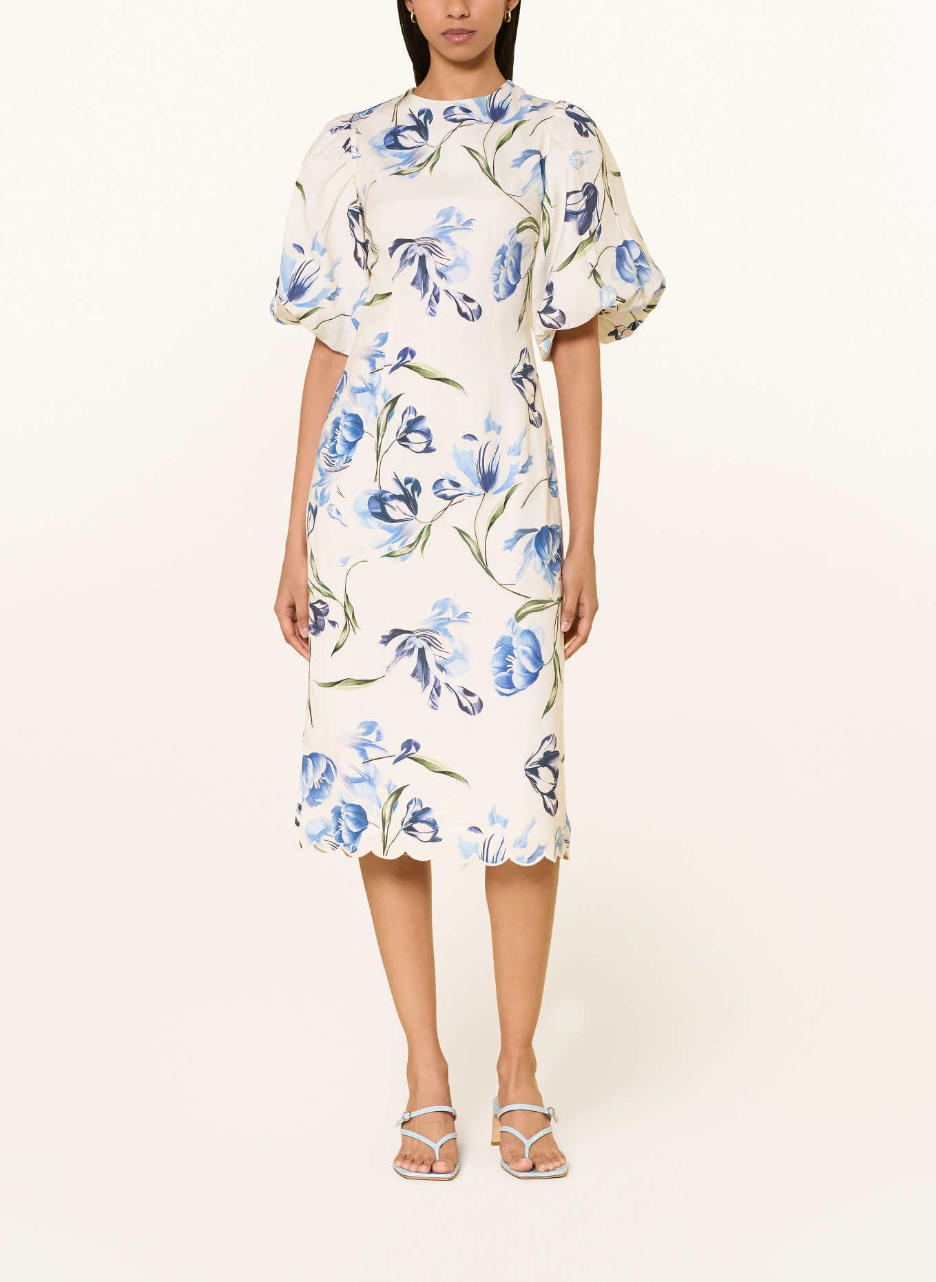 MALINA Sukienka VICTORIA: KREMOWY / ZIELONY / NIEBIESKI