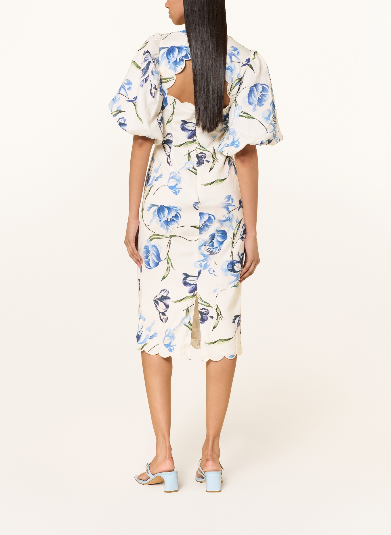 MALINA Sukienka VICTORIA: KREMOWY / ZIELONY / NIEBIESKI