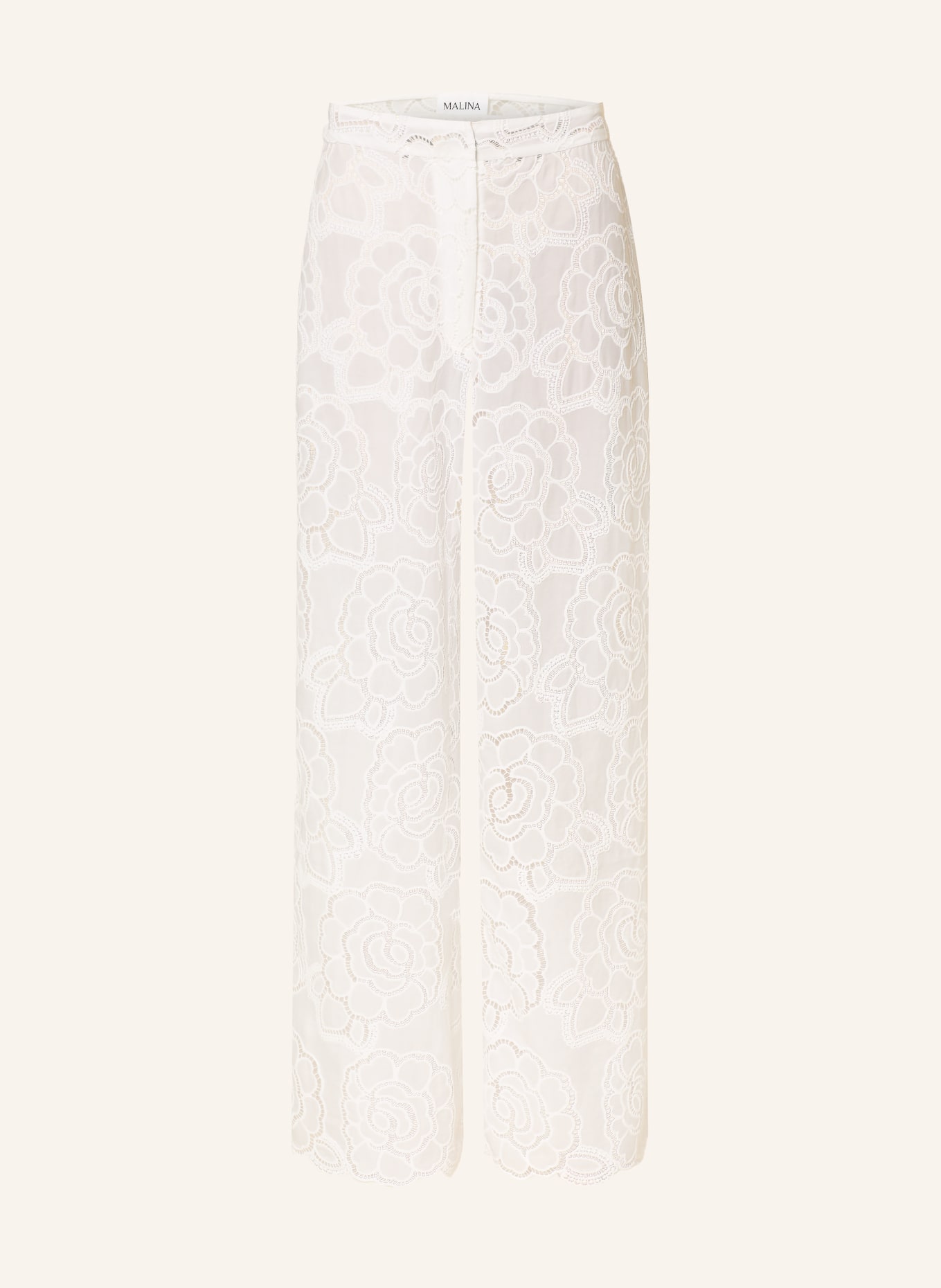 MALINA STACY pants made of eyelet lace: WHITE
