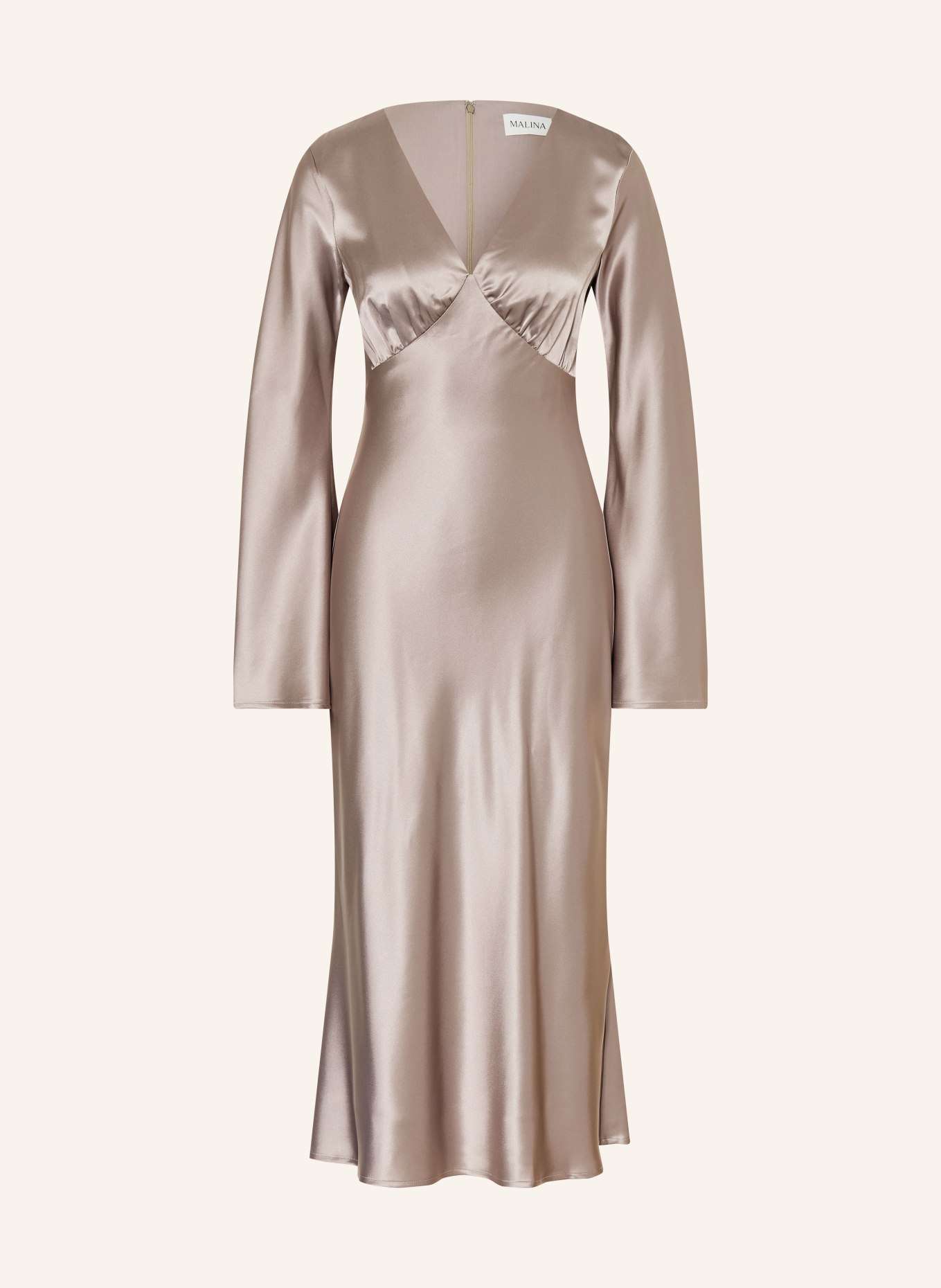 MALINA Satijnen jurk CAROLINA: TAUPE