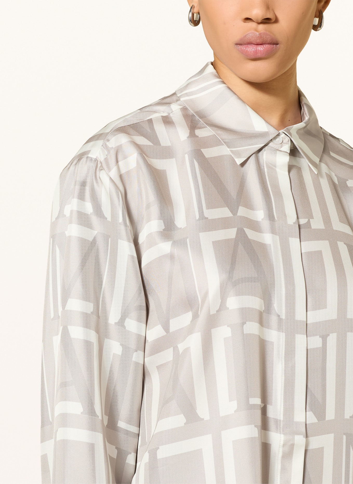 MALINA Zijden blouse FELICITY: TAUPE / CRÈME