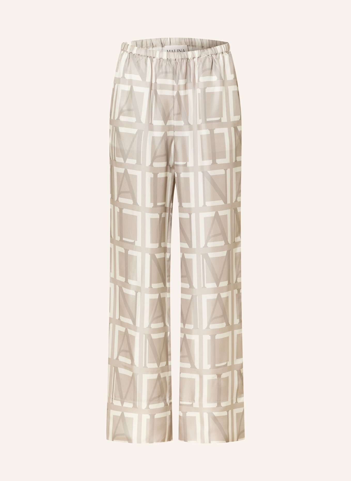 MALINA Zijden broek OLGA: TAUPE / CRÈME