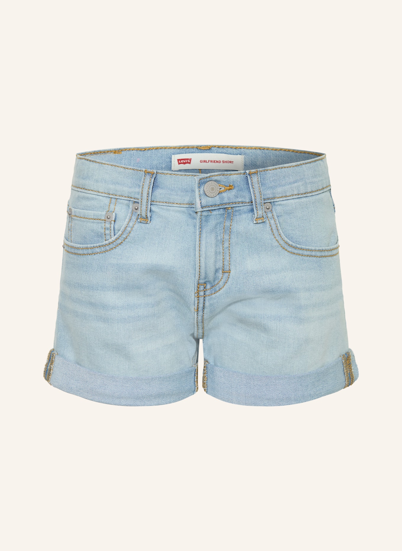 Levi's® Jeansshorts GIRLFRIEND SHORT Slim Fit: HELLBLAU