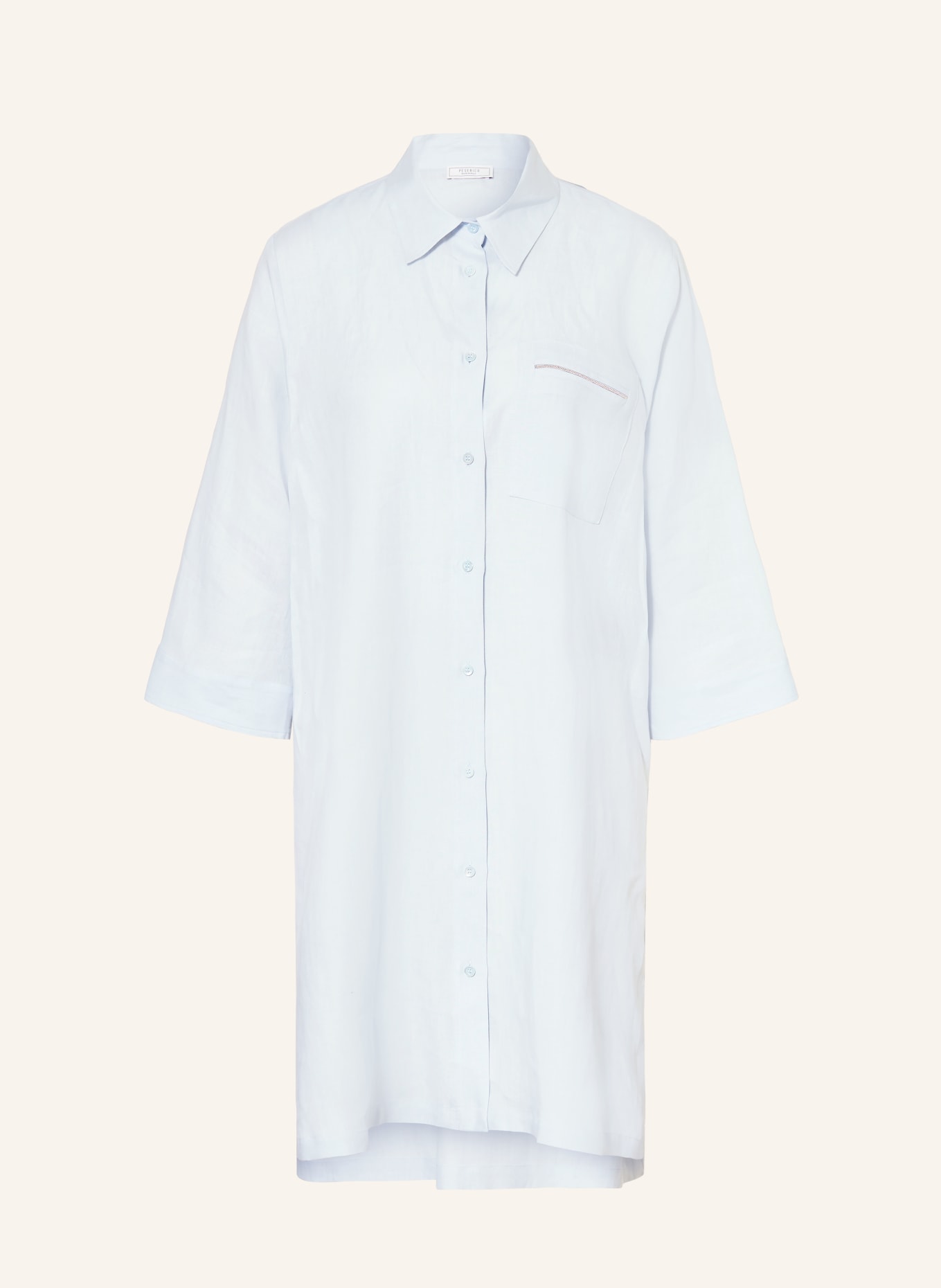 PESERICO Chemisier en lin à manches 3/4: BLEU CLAIR