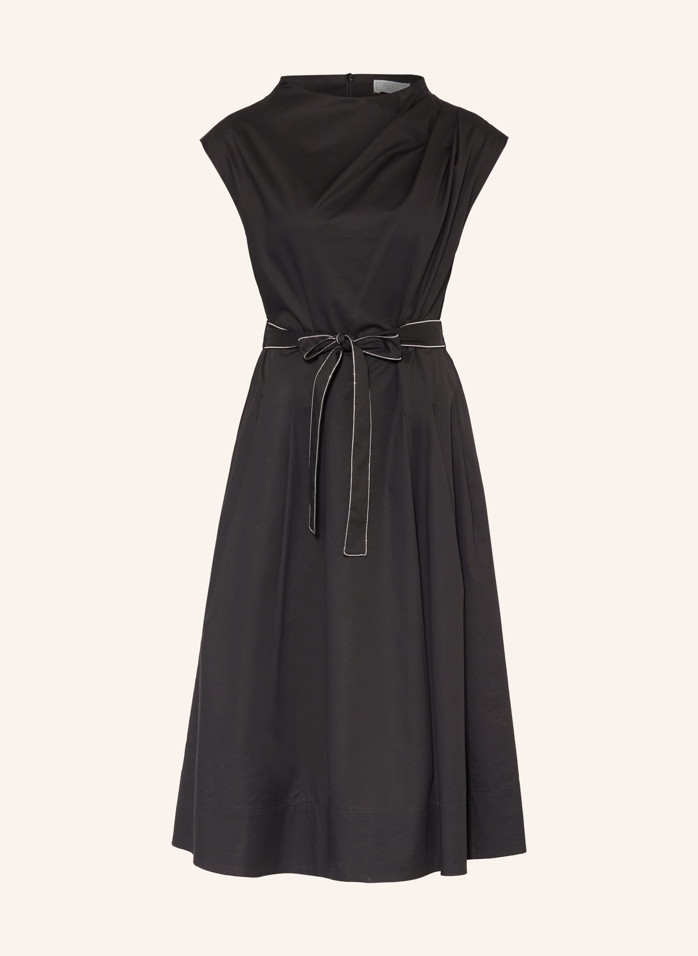 PESERICO Kleid mit Schmucksteinen: SCHWARZ
