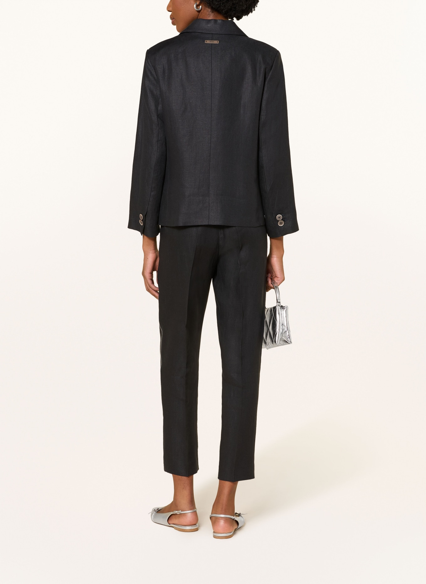 PESERICO linen blazer: DARK BLUE