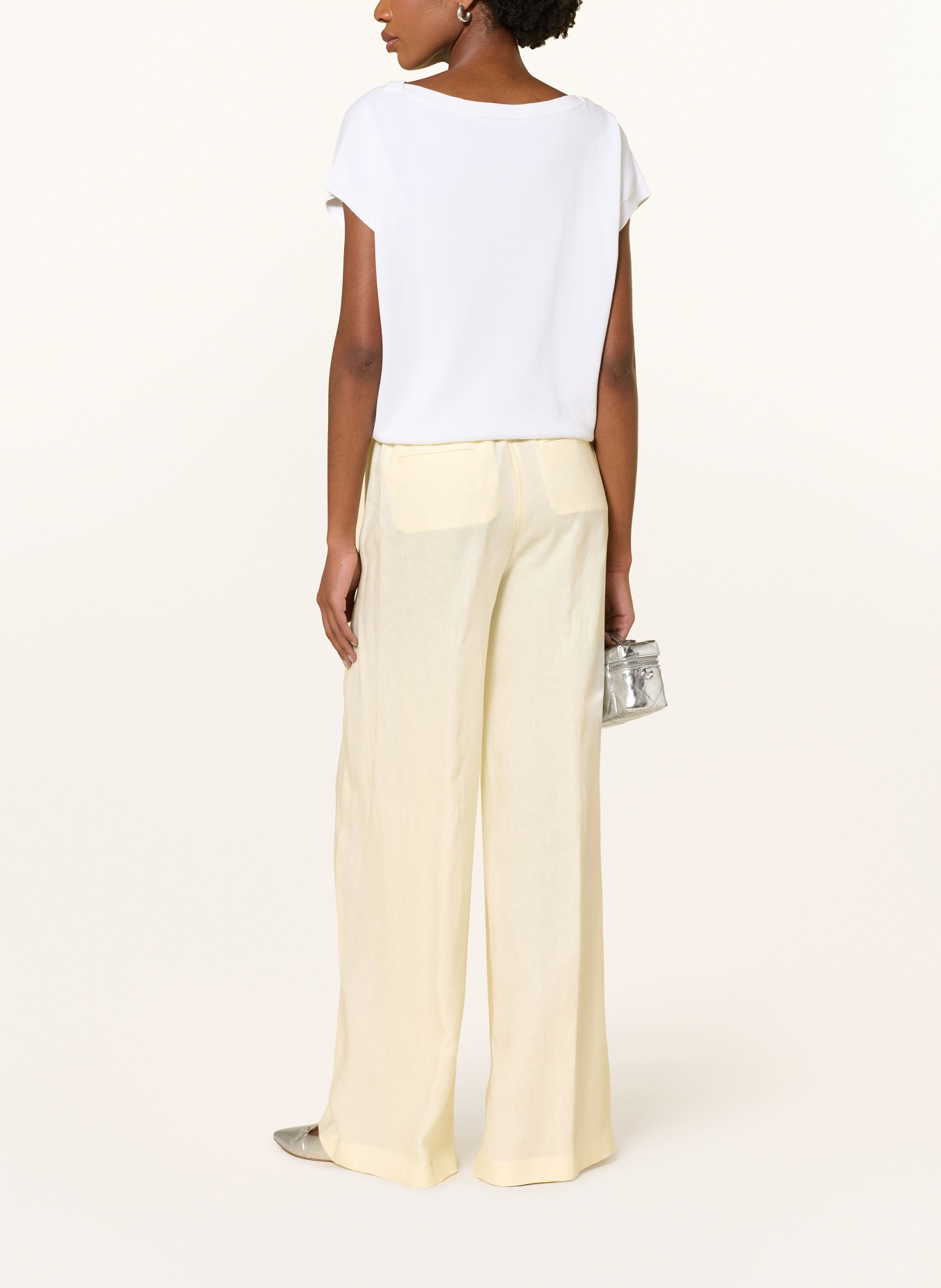 PESERICO Pantalon Marlene en lin: JAUNE CLAIR