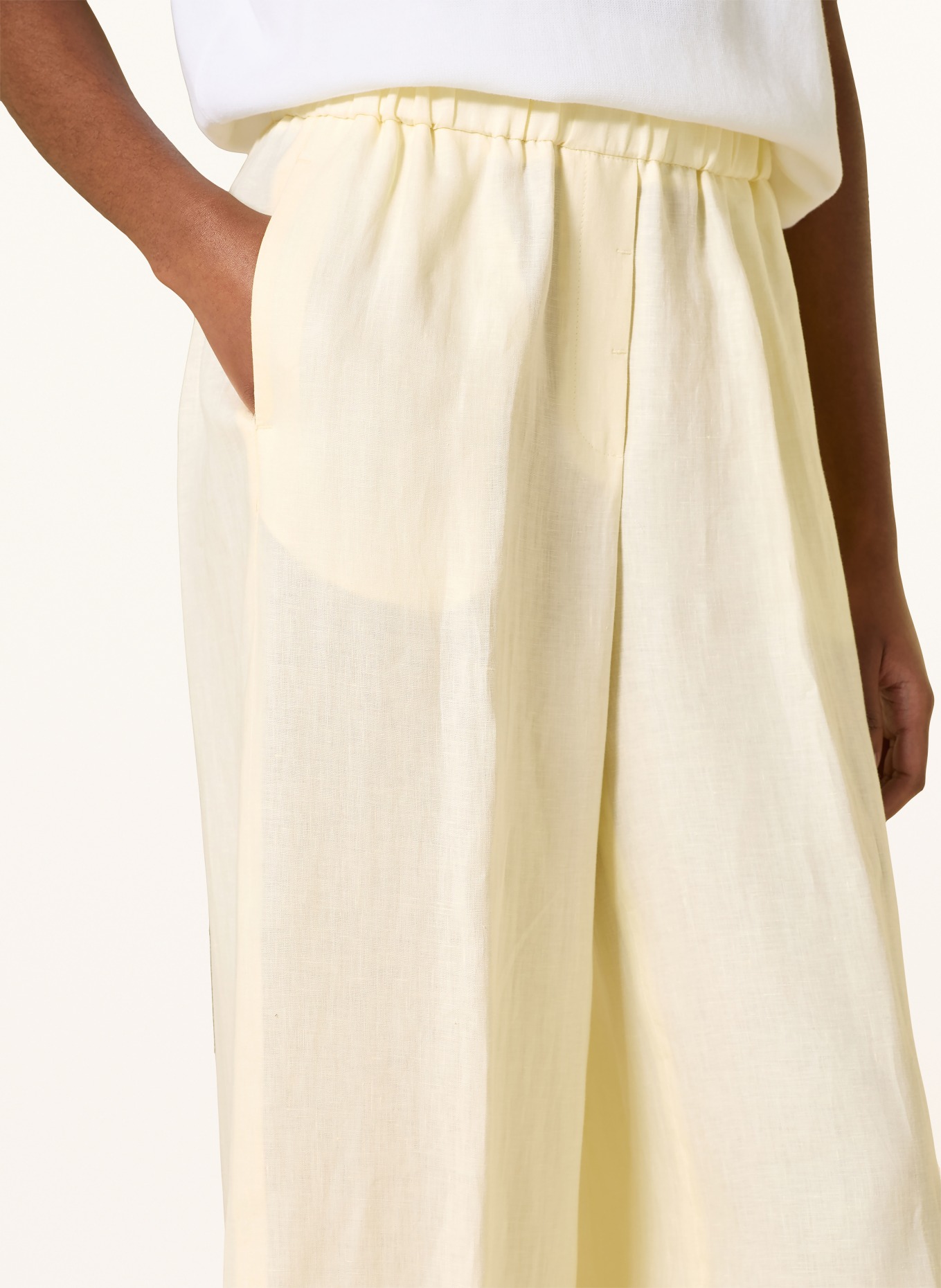 PESERICO Pantalon Marlene en lin: JAUNE CLAIR