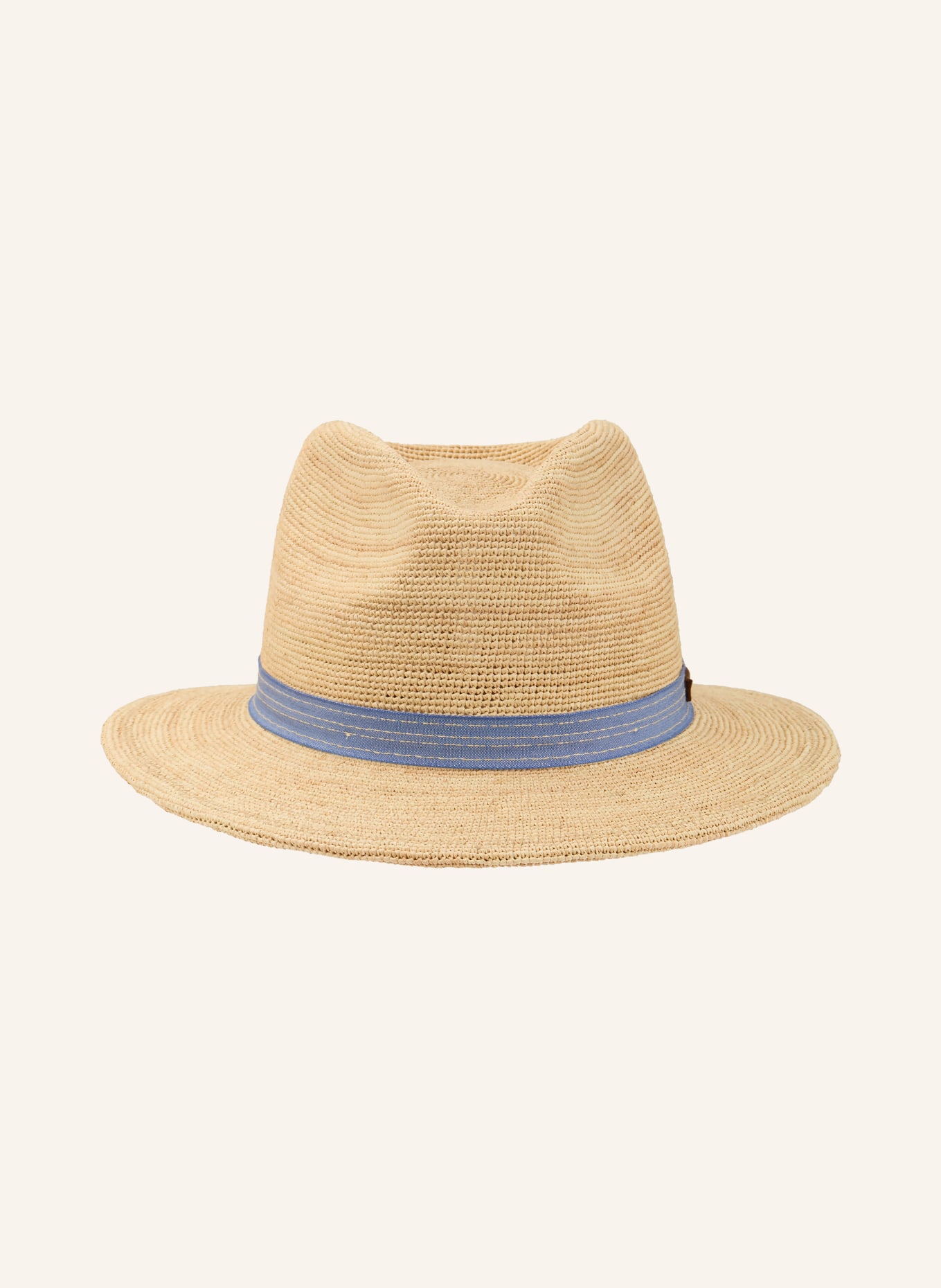 STETSON Strohhut TRAVELLER: BEIGE / BLAU