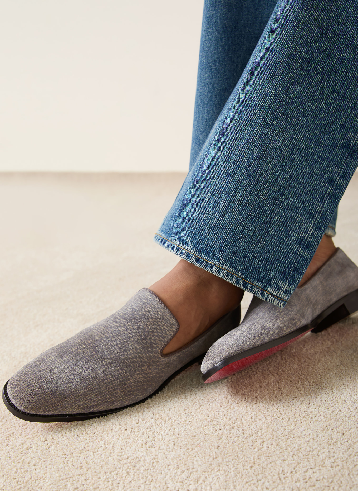 Christian Louboutin Mocassins DANNY FLEX: GRIS FONCÉ / GRIS CLAIR