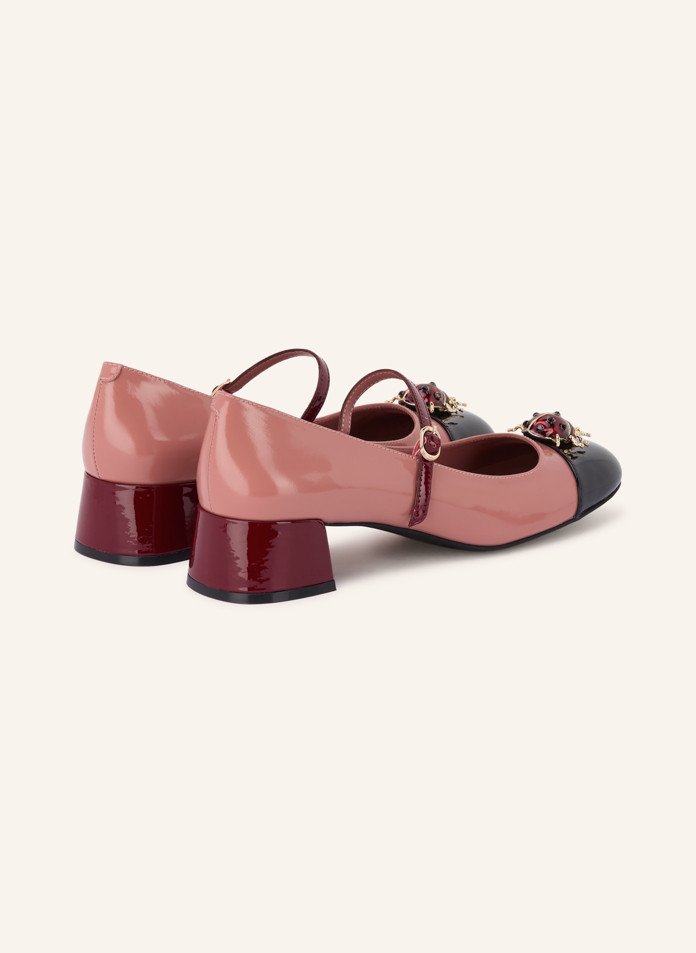jeffrey campbell Mary Jane-pumps JITTERBUG: VIEUX ROSE / DONKERROOD / ZWART
