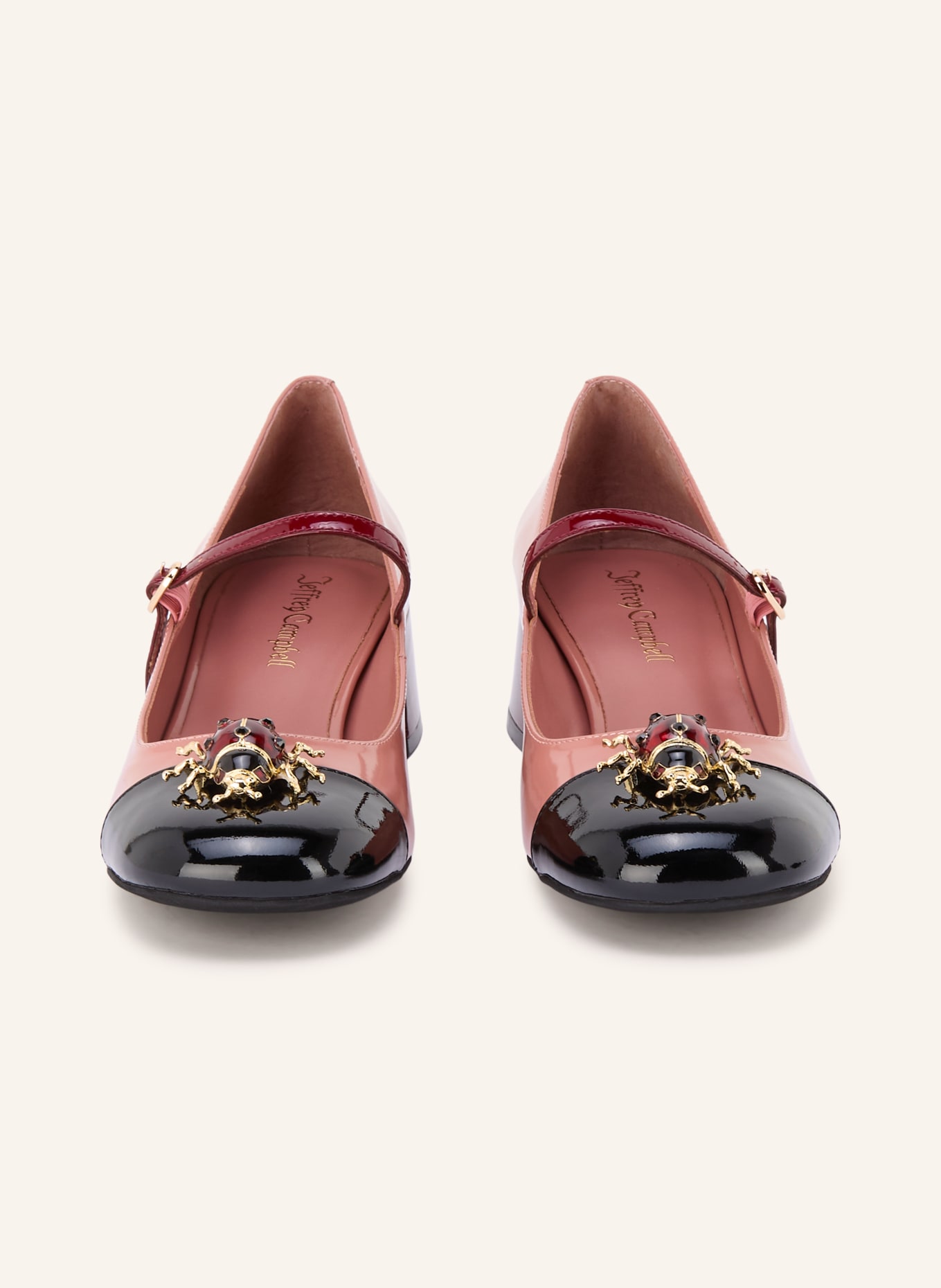 jeffrey campbell Mary Jane-pumps JITTERBUG: VIEUX ROSE / DONKERROOD / ZWART
