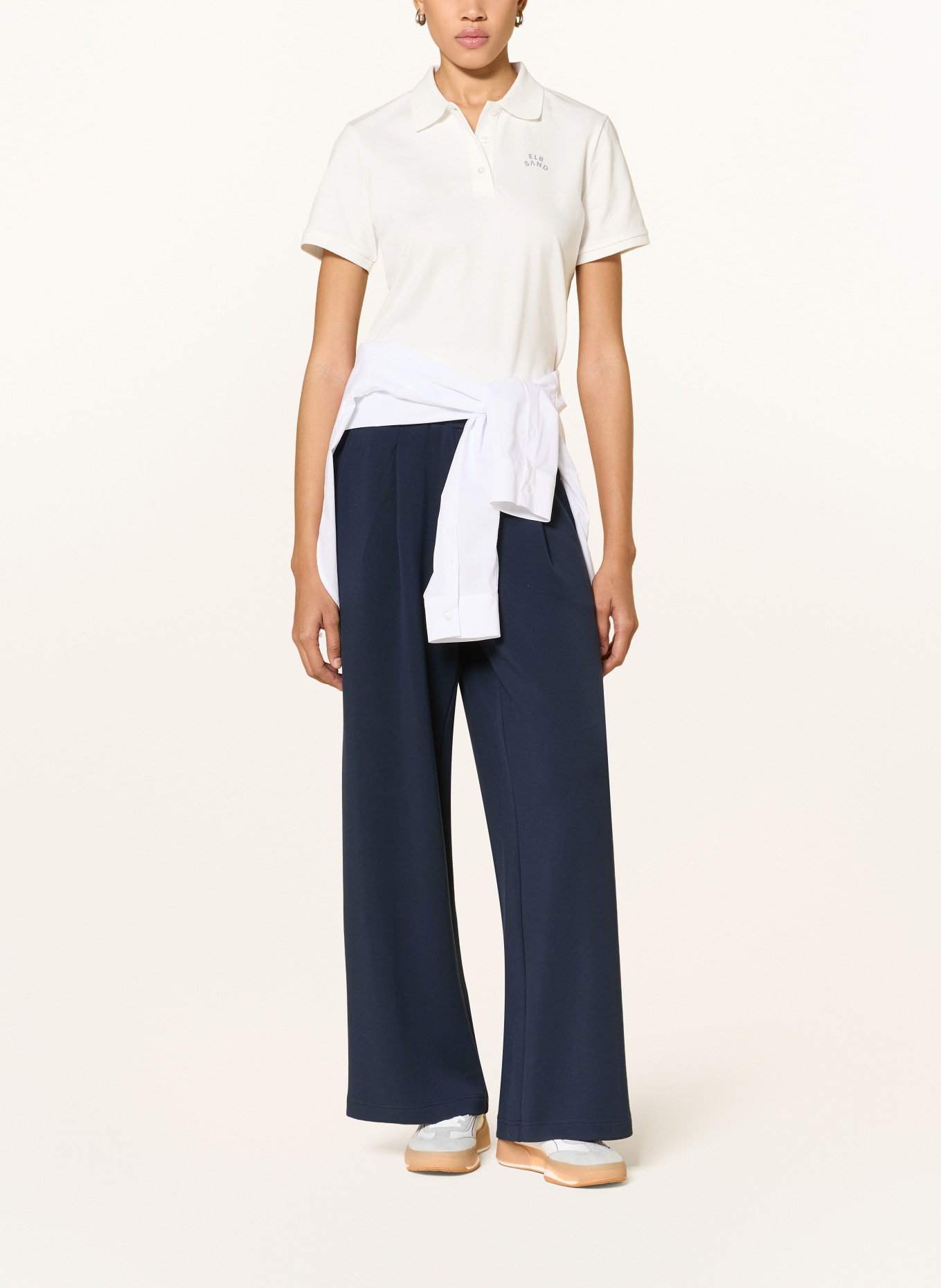 ELBSAND Piqué-poloshirt STINA: WIT