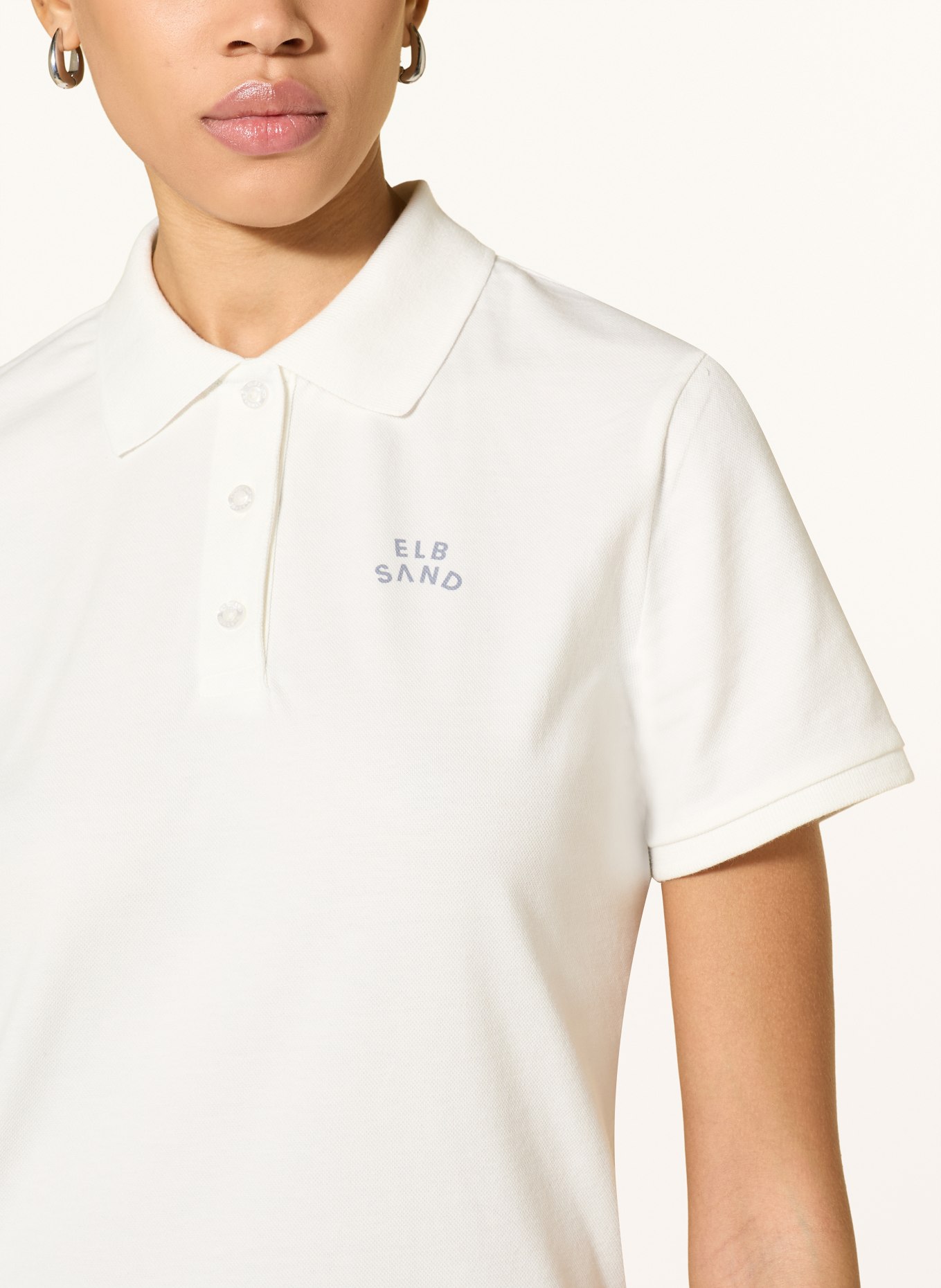 ELBSAND Piqué-poloshirt STINA: WIT