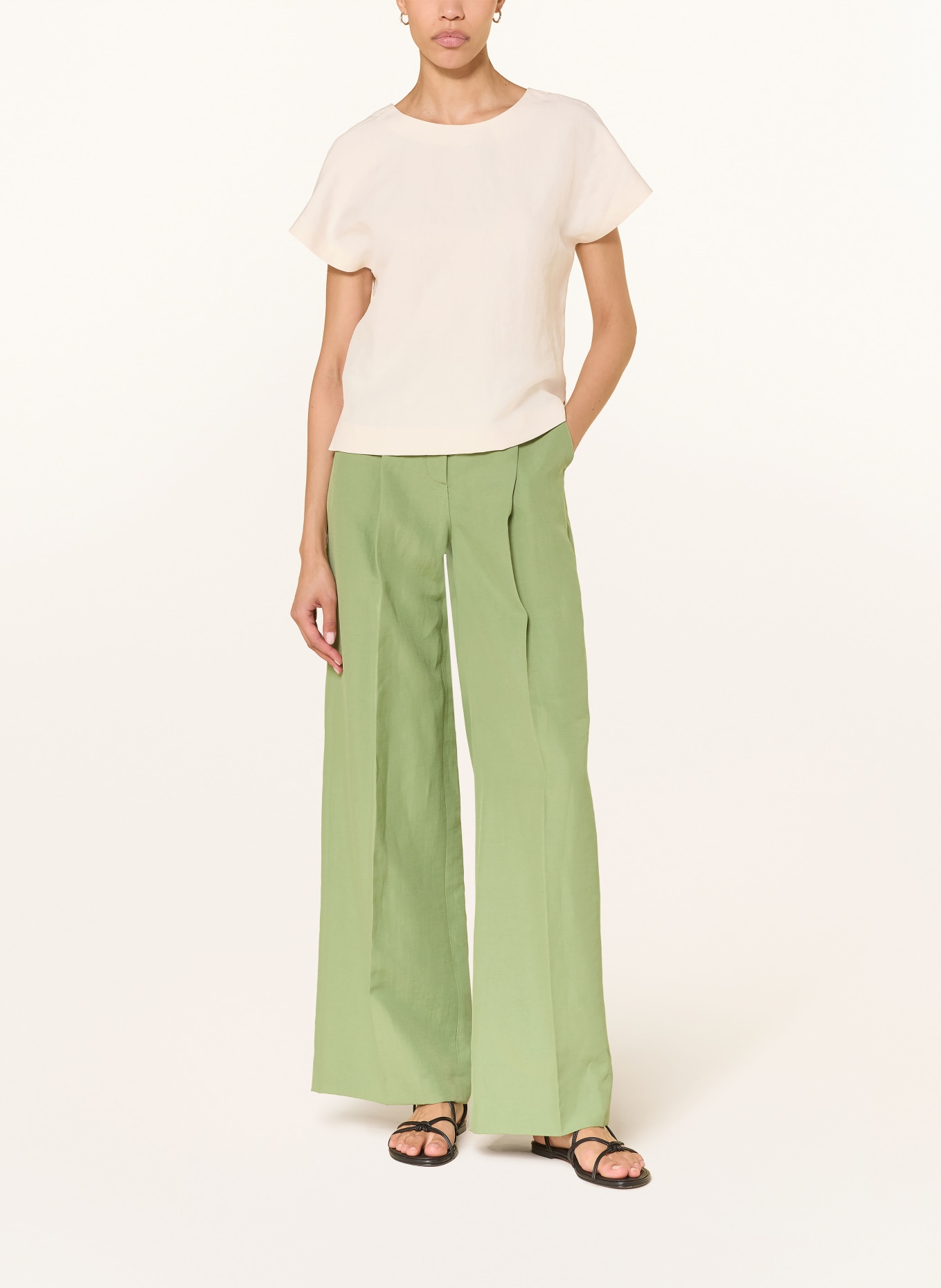 LUISA CERANO Blusenshirt mit Leinen: CREME