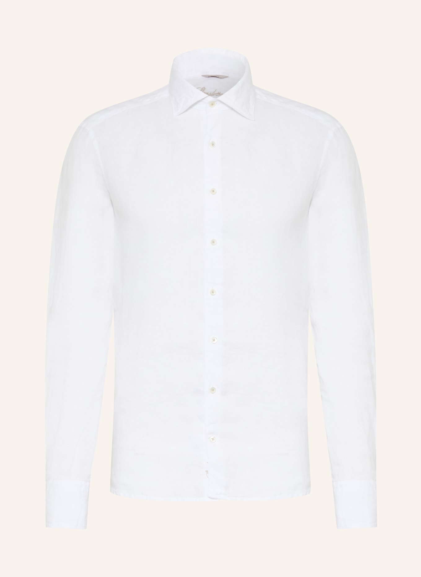 Stenströms Linnen overhemd met slanke pasvorm: WIT