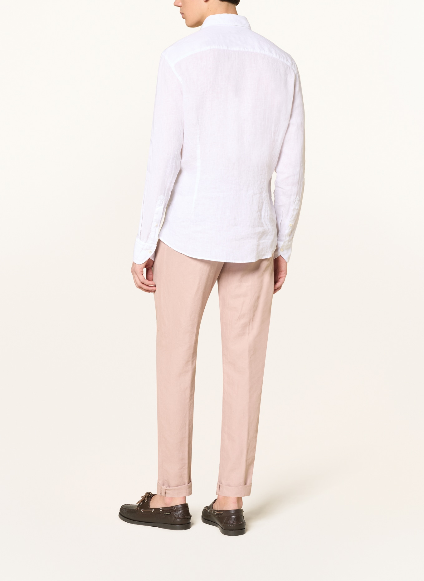 Stenströms Linnen overhemd met slanke pasvorm: WIT