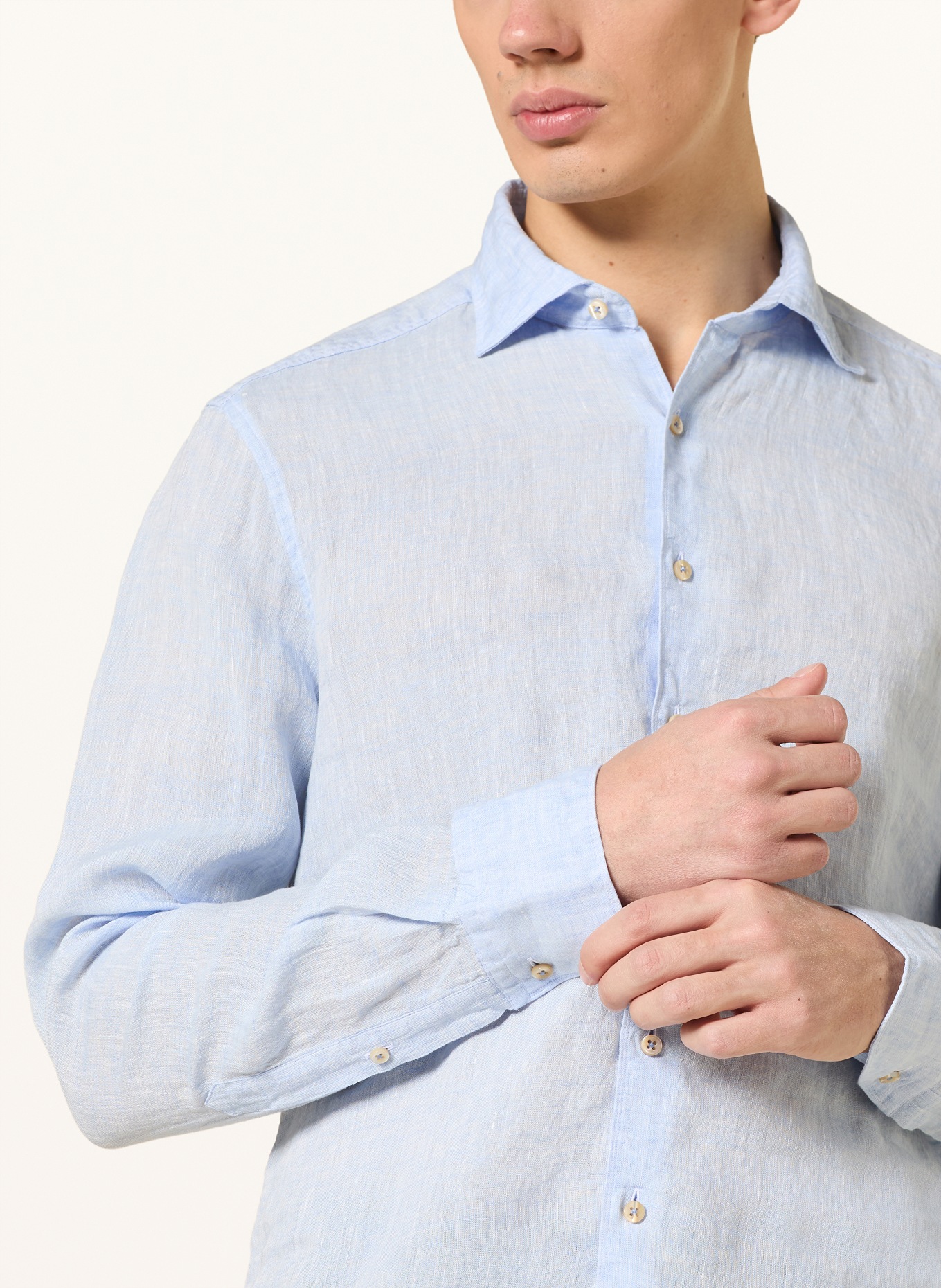 Stenströms Koszula lniana o kroju slimline: JASNONIEBIESKI