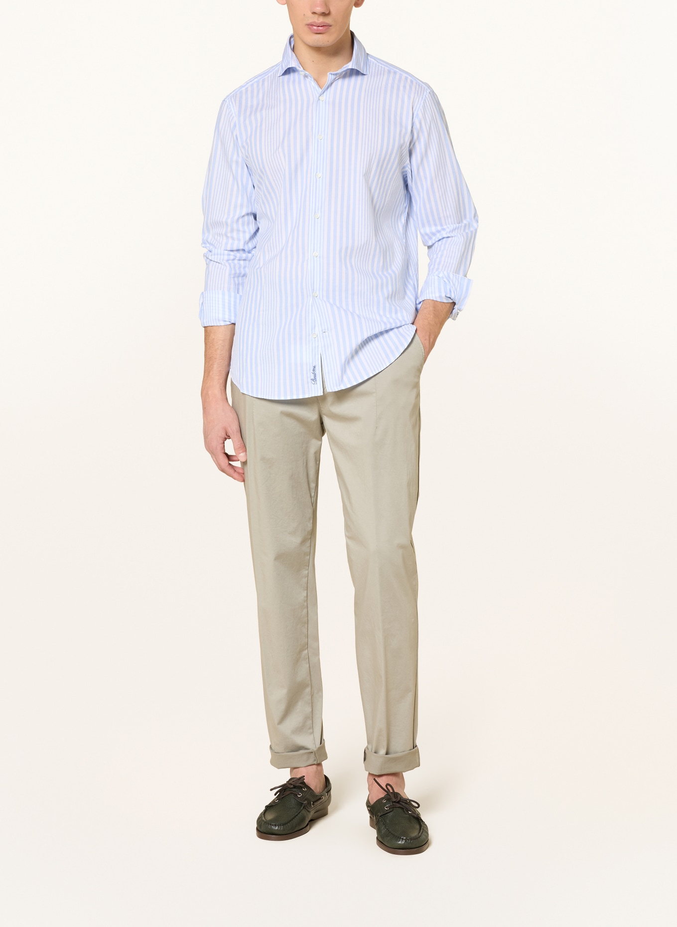 Stenströms Overhemd met normale pasvorm: LICHTBLAUW / WIT