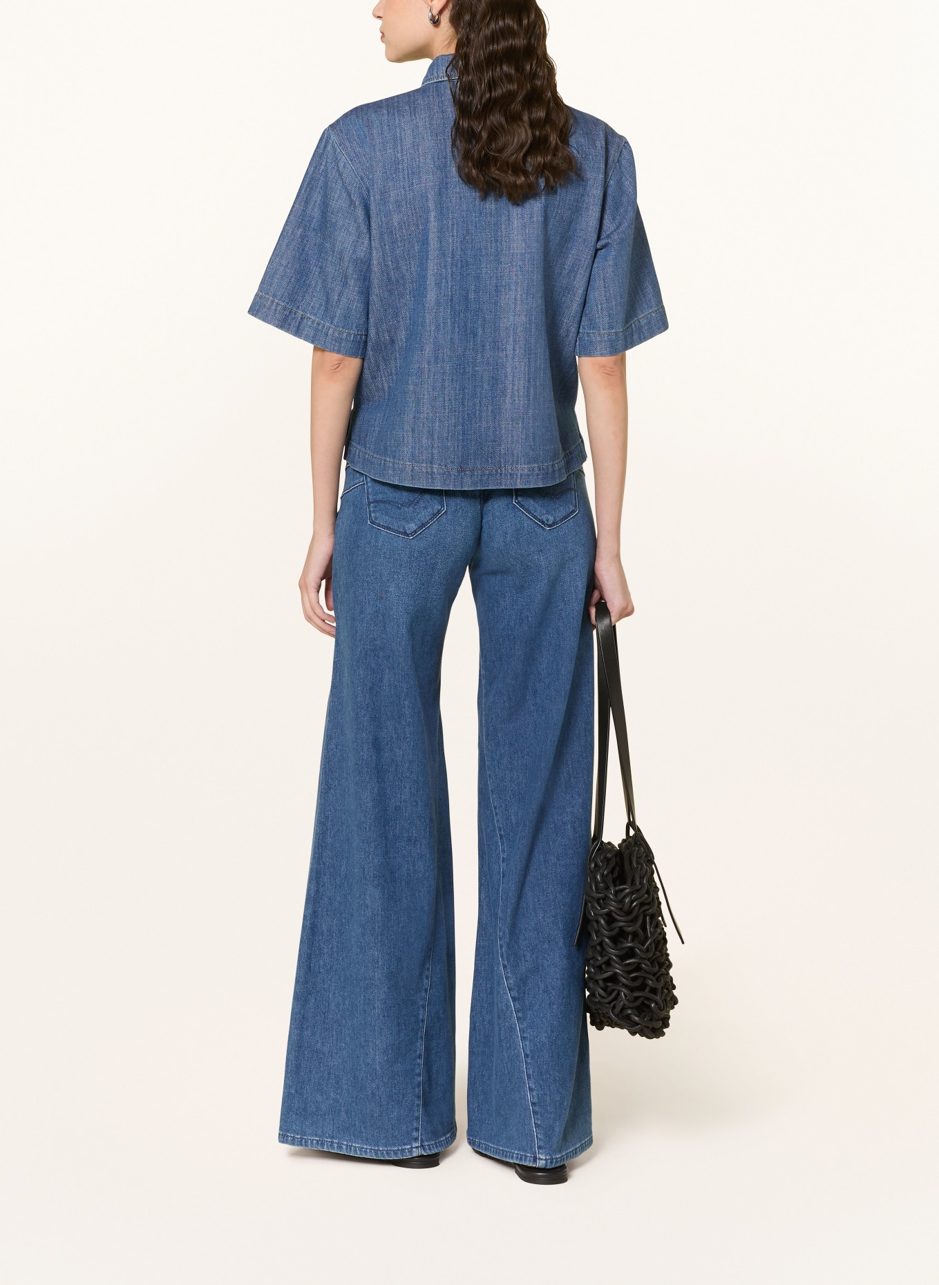 LANIUS chemise en jean: BLEU