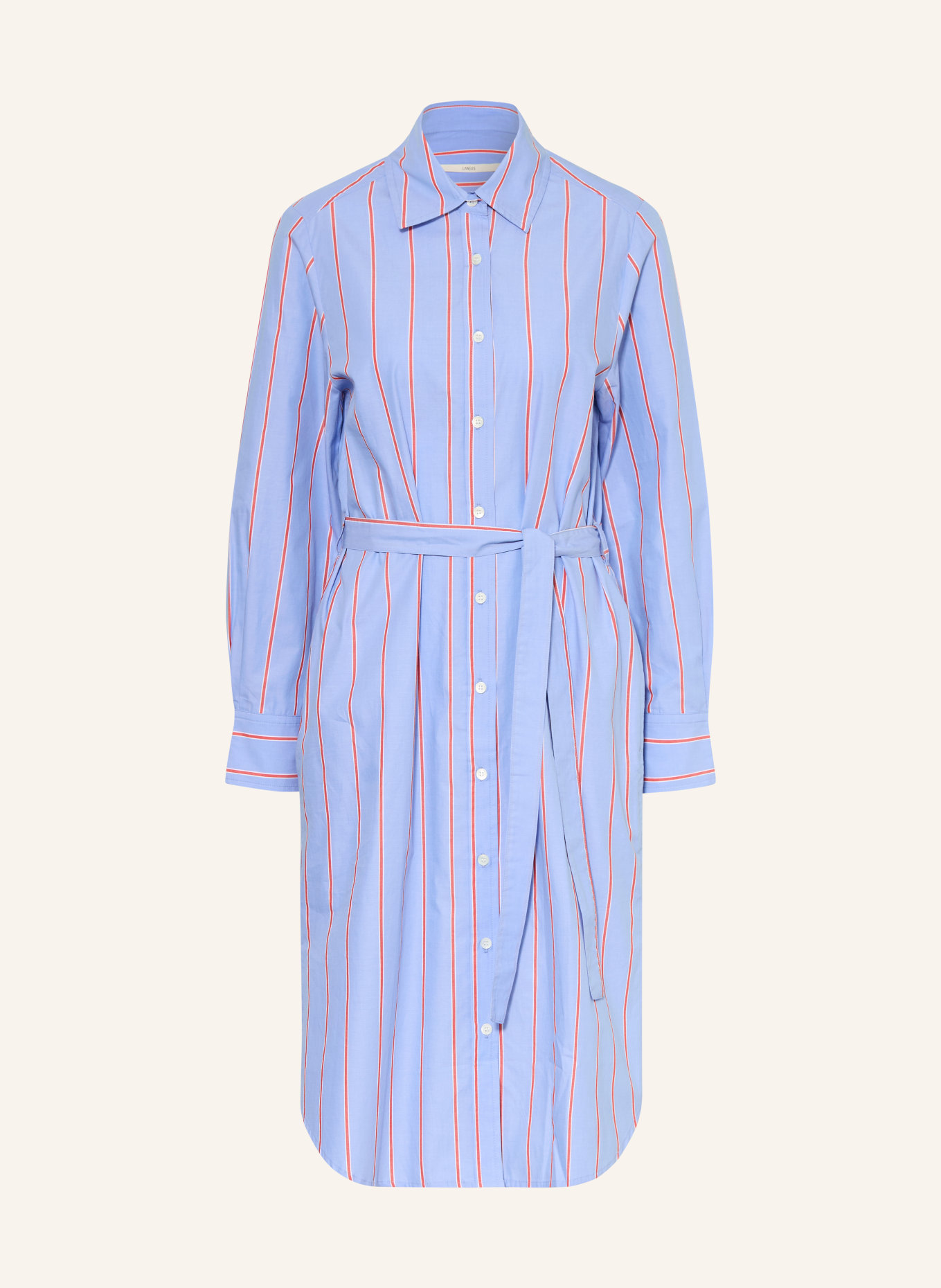 LANIUS Hemdblusenkleid: BLAU / ORANGE