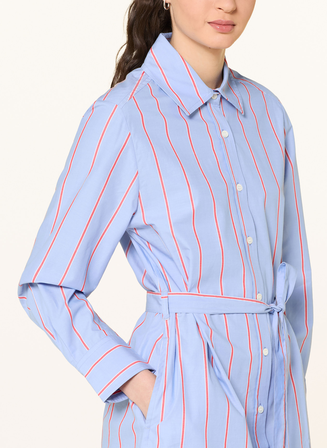 LANIUS Hemdblusenkleid: BLAU / ORANGE