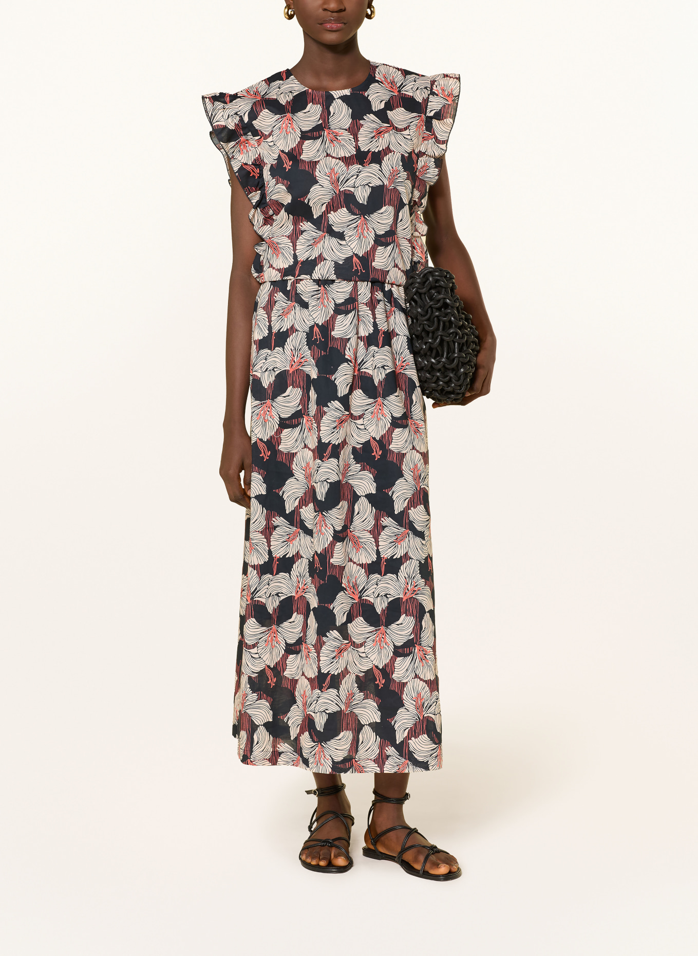 LANIUS jupe: CRÈME / SAUMON / NOIR