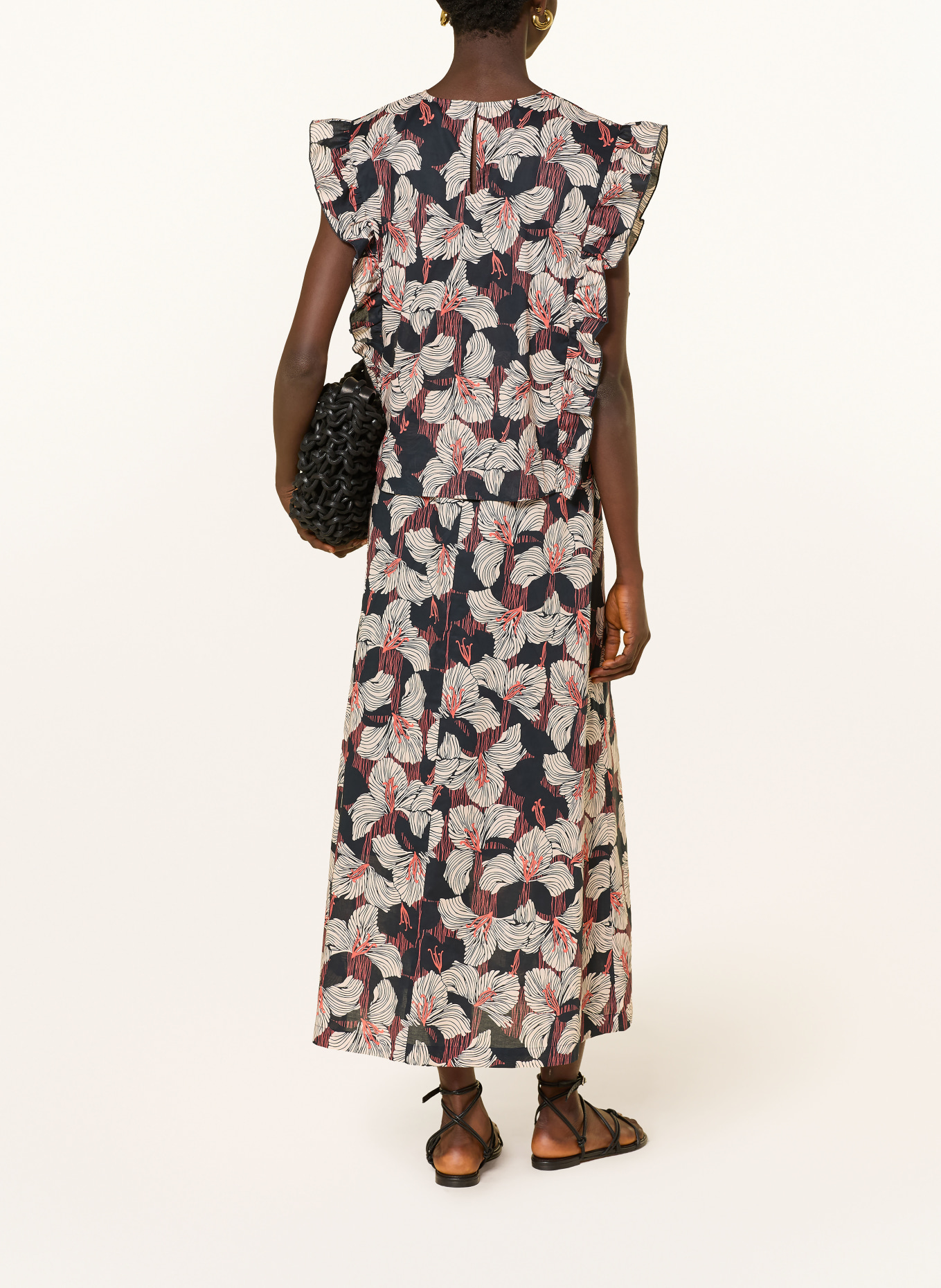 LANIUS jupe: CRÈME / SAUMON / NOIR