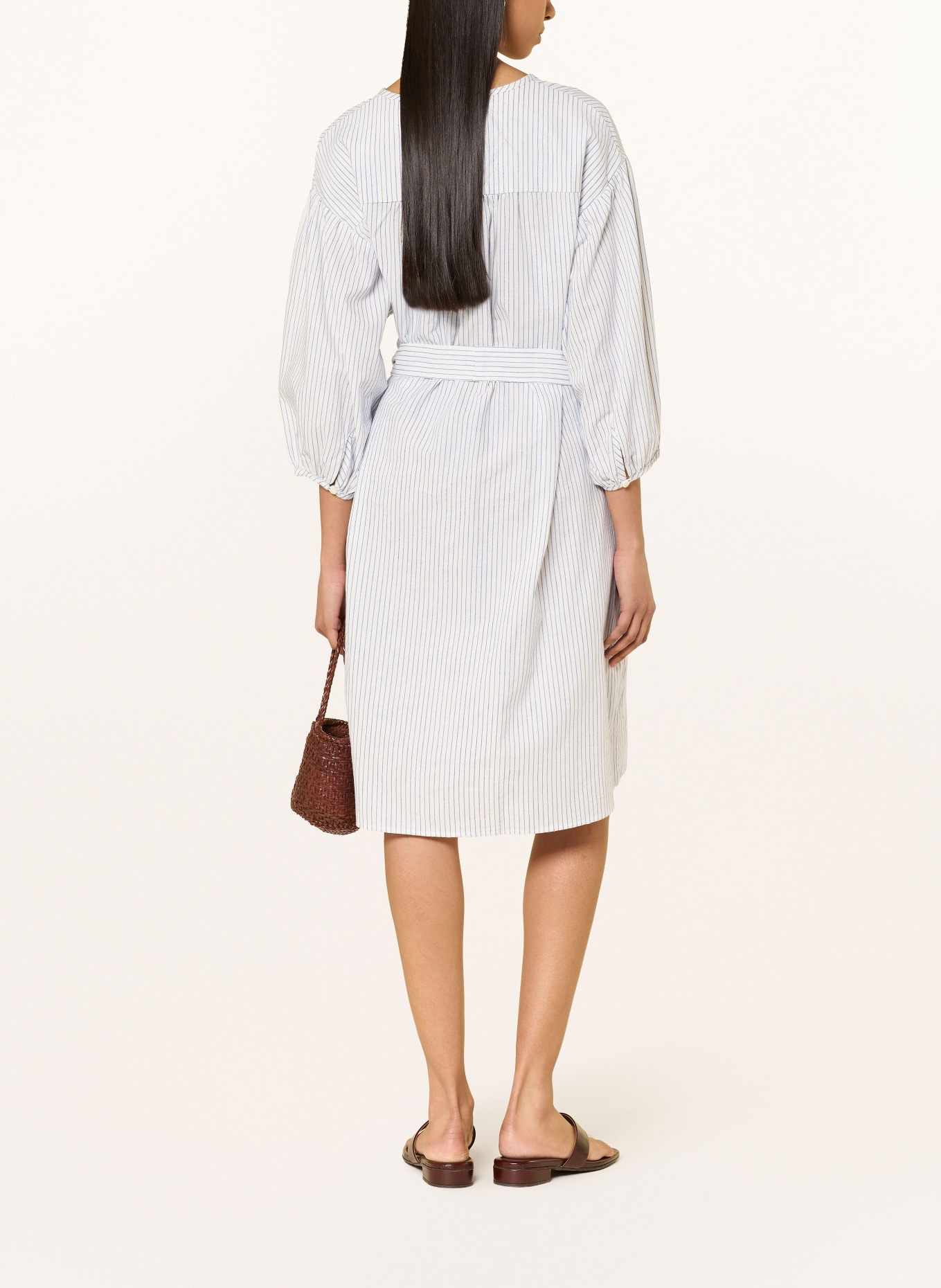 LANIUS Jurk met 3/4-mouwen: WIT / ROOD / BLAUW