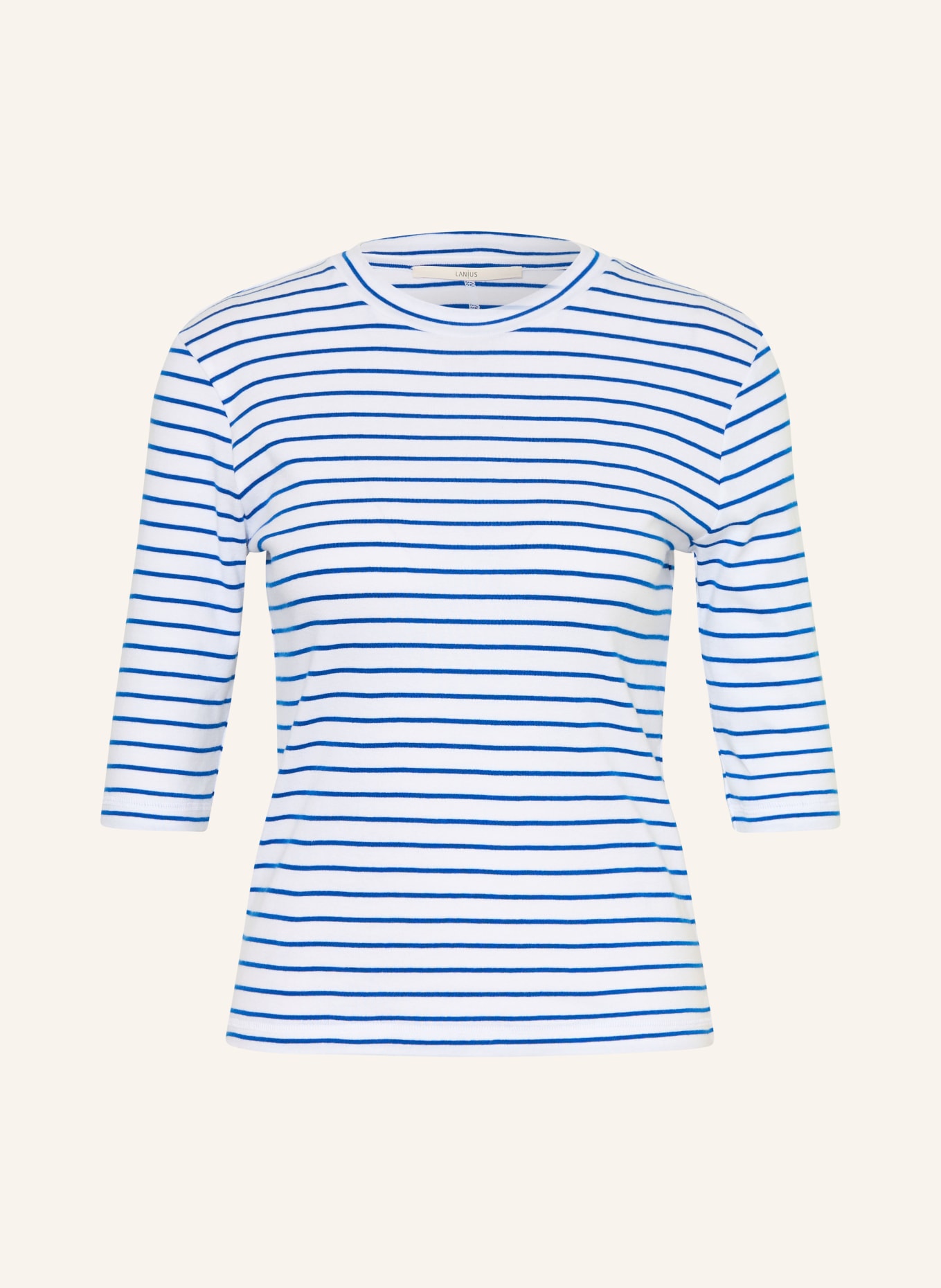 LANIUS T-Shirt: WEISS / BLAU
