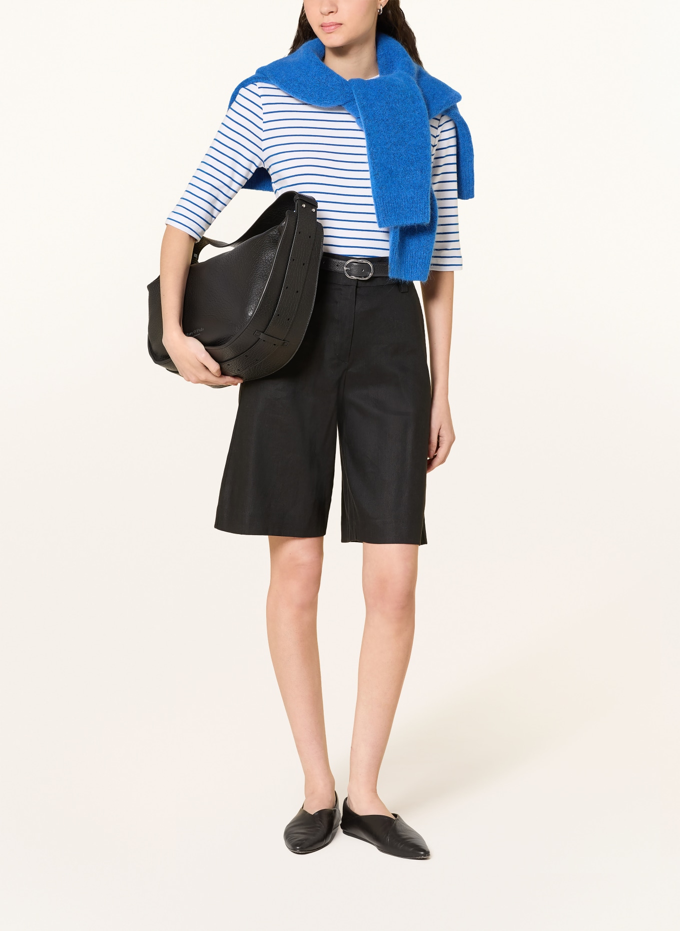 LANIUS T-Shirt: WEISS / BLAU