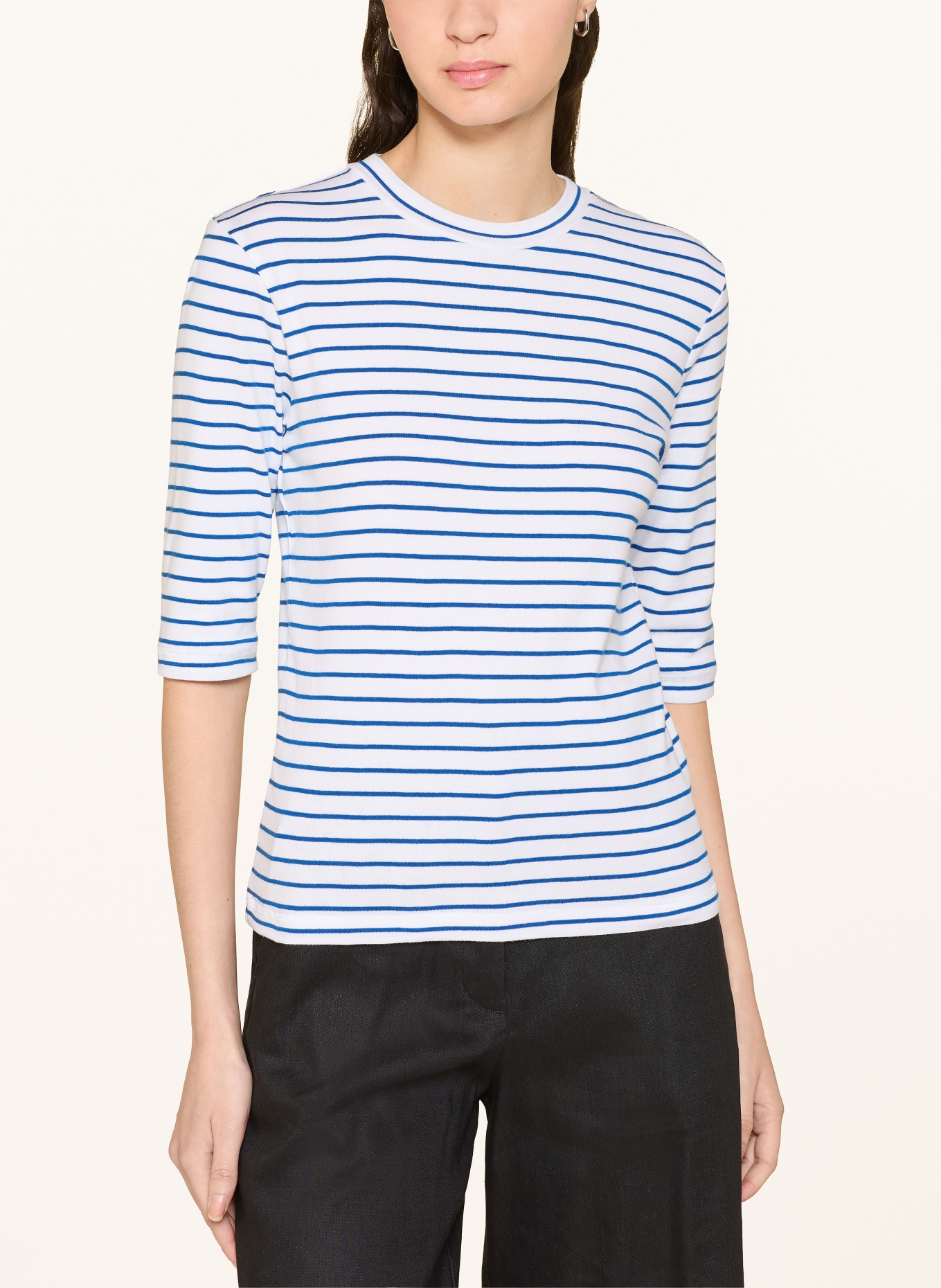 LANIUS T-Shirt: WEISS / BLAU