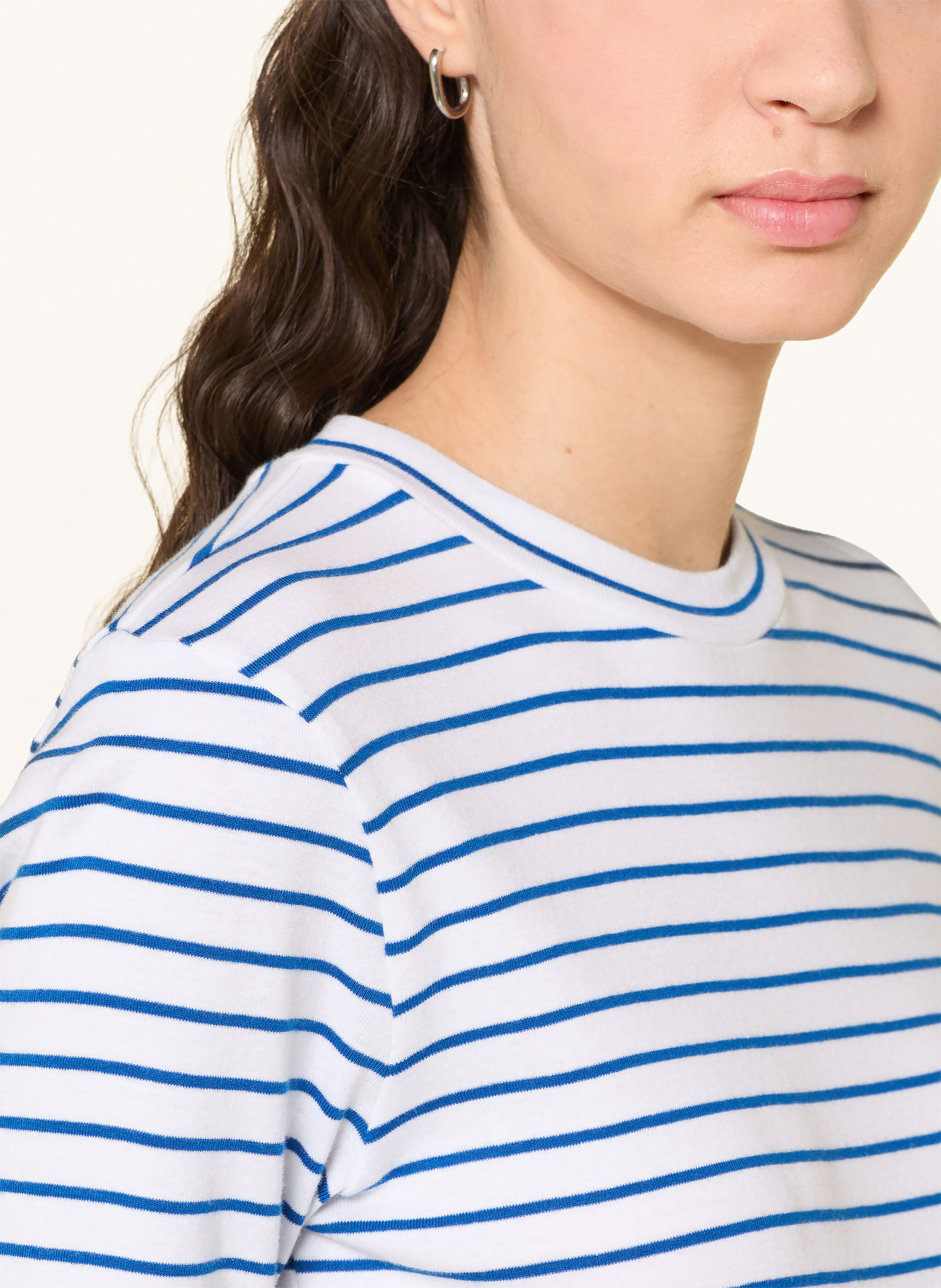 LANIUS T-Shirt: WEISS / BLAU