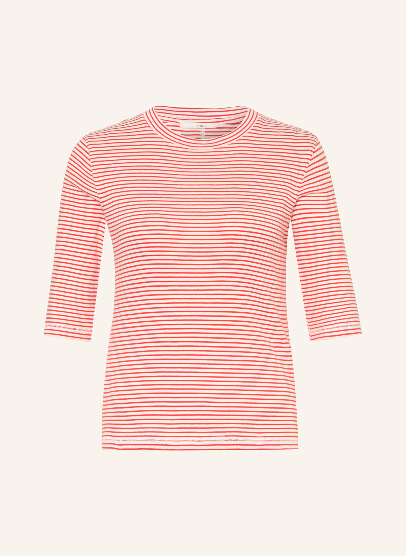 LANIUS T-Shirt: WEISS / ROT