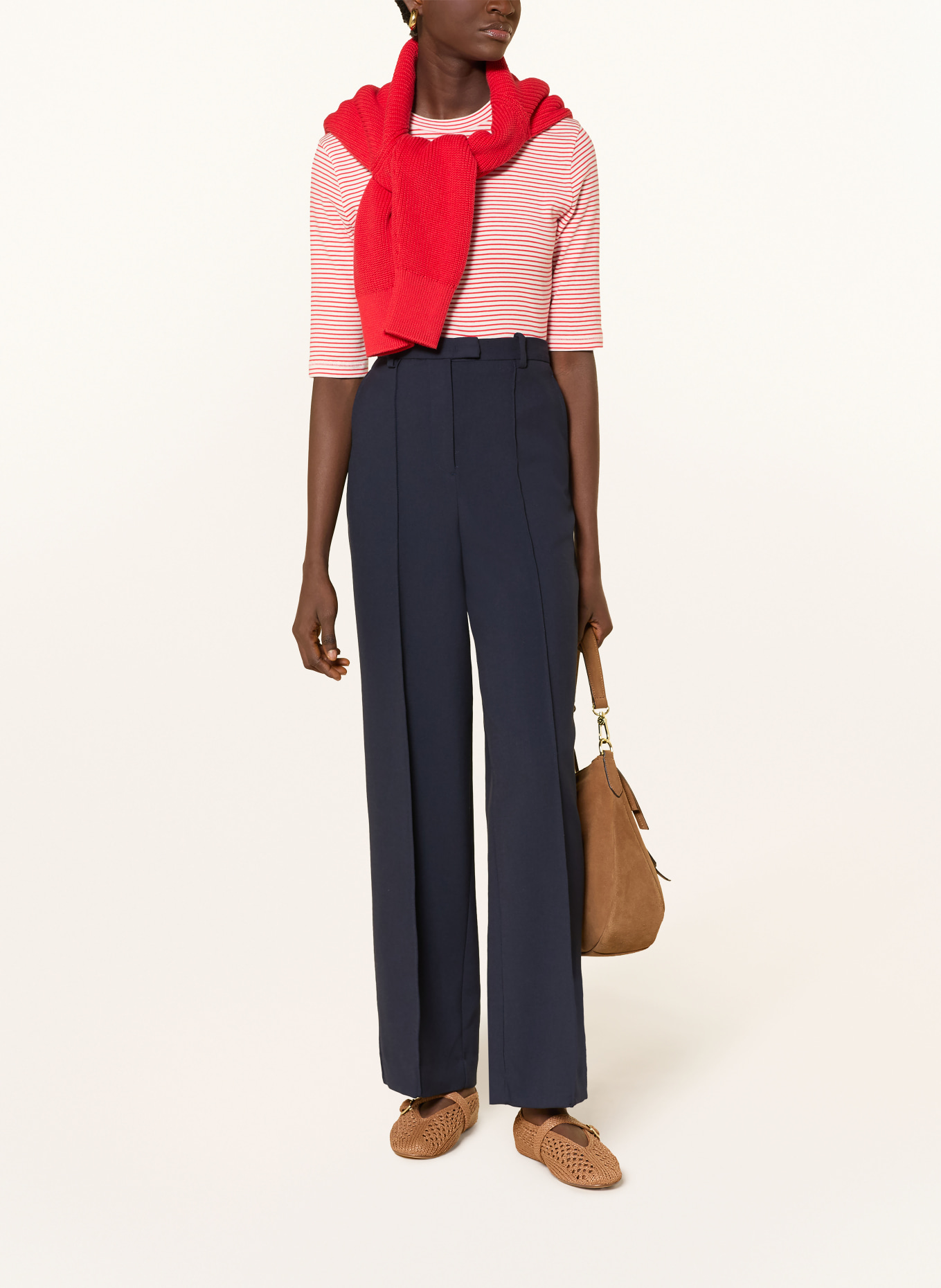 LANIUS T-Shirt: WEISS / ROT