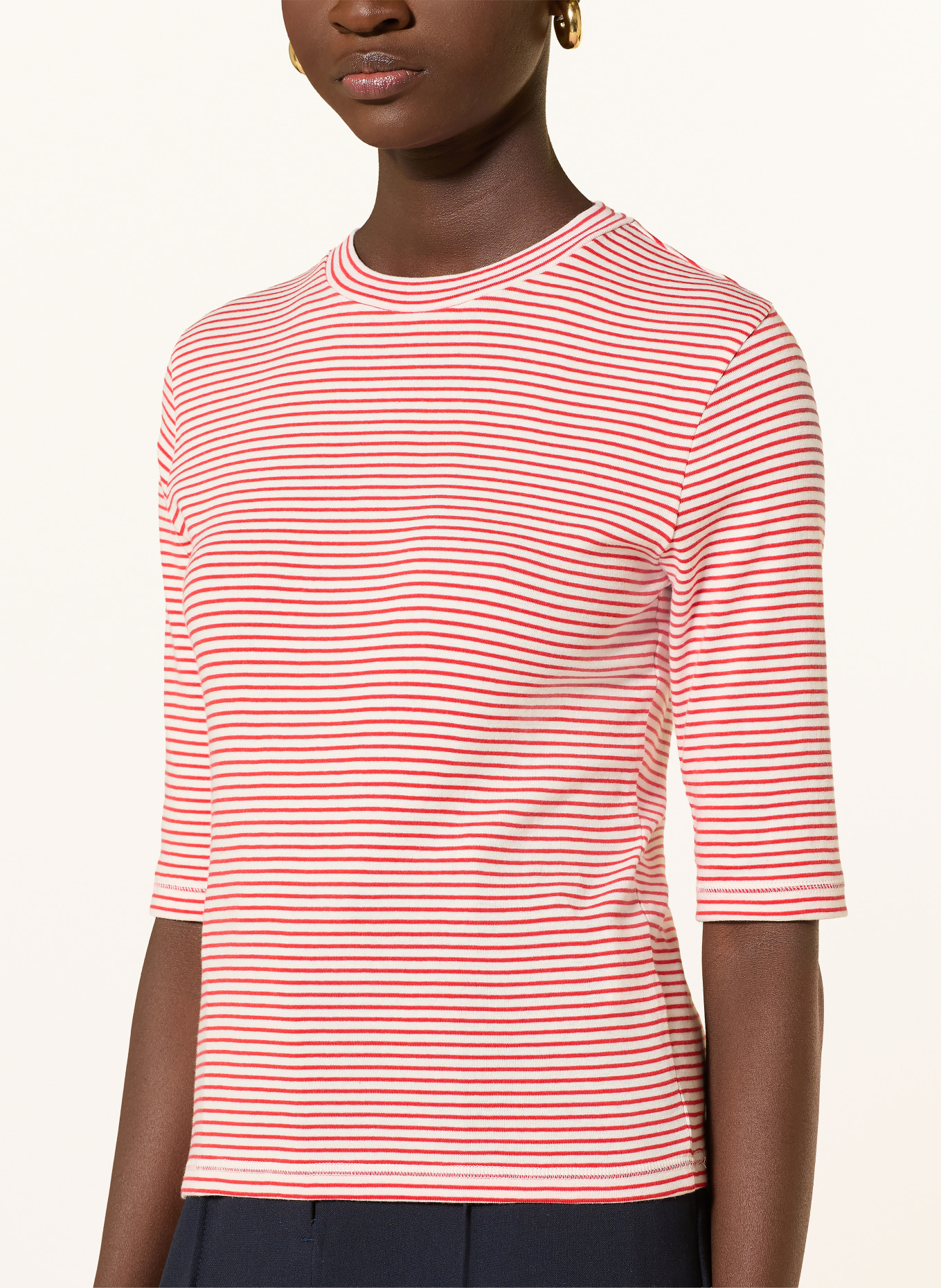 LANIUS T-Shirt: WEISS / ROT