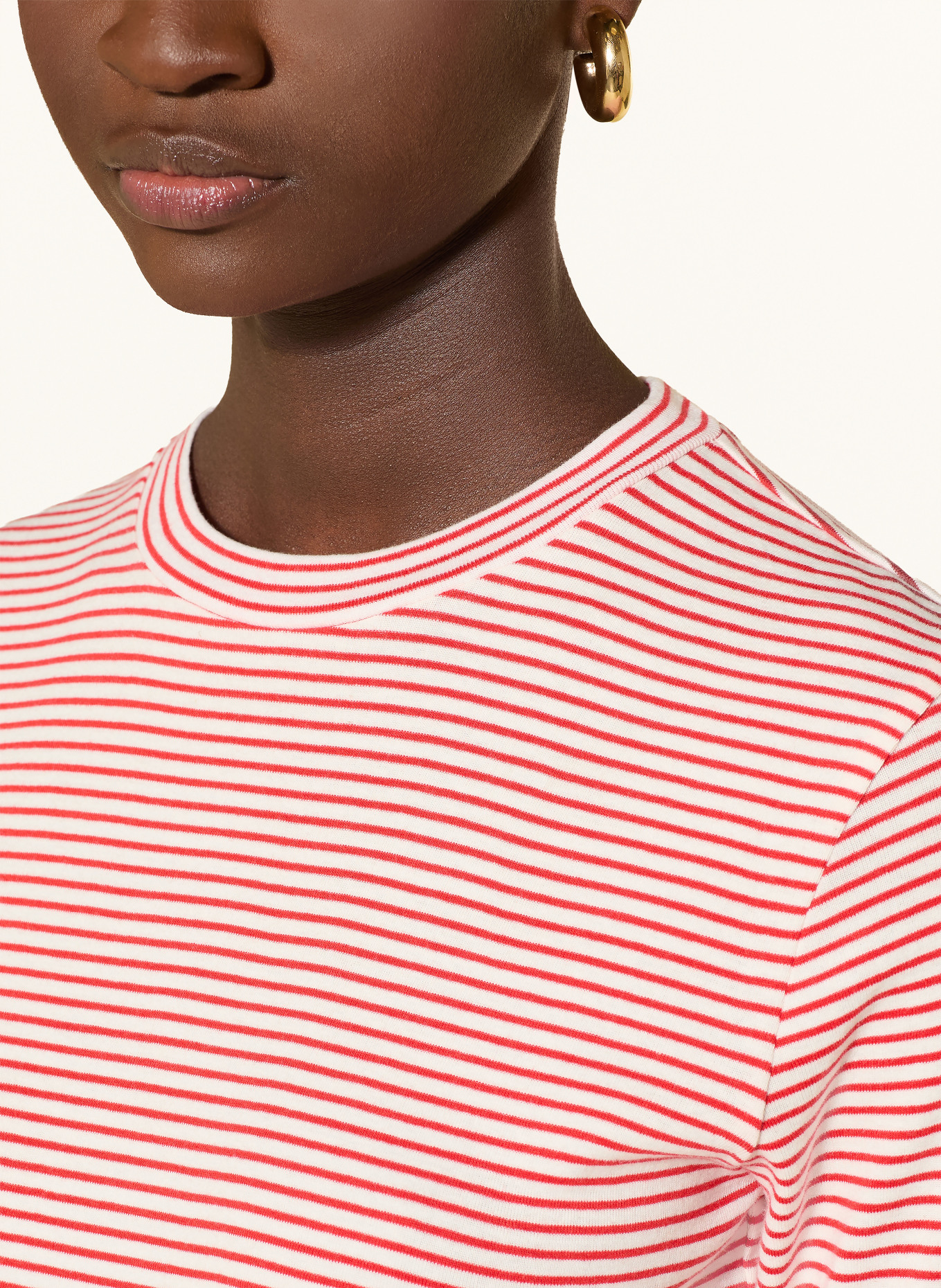 LANIUS T-Shirt: WEISS / ROT