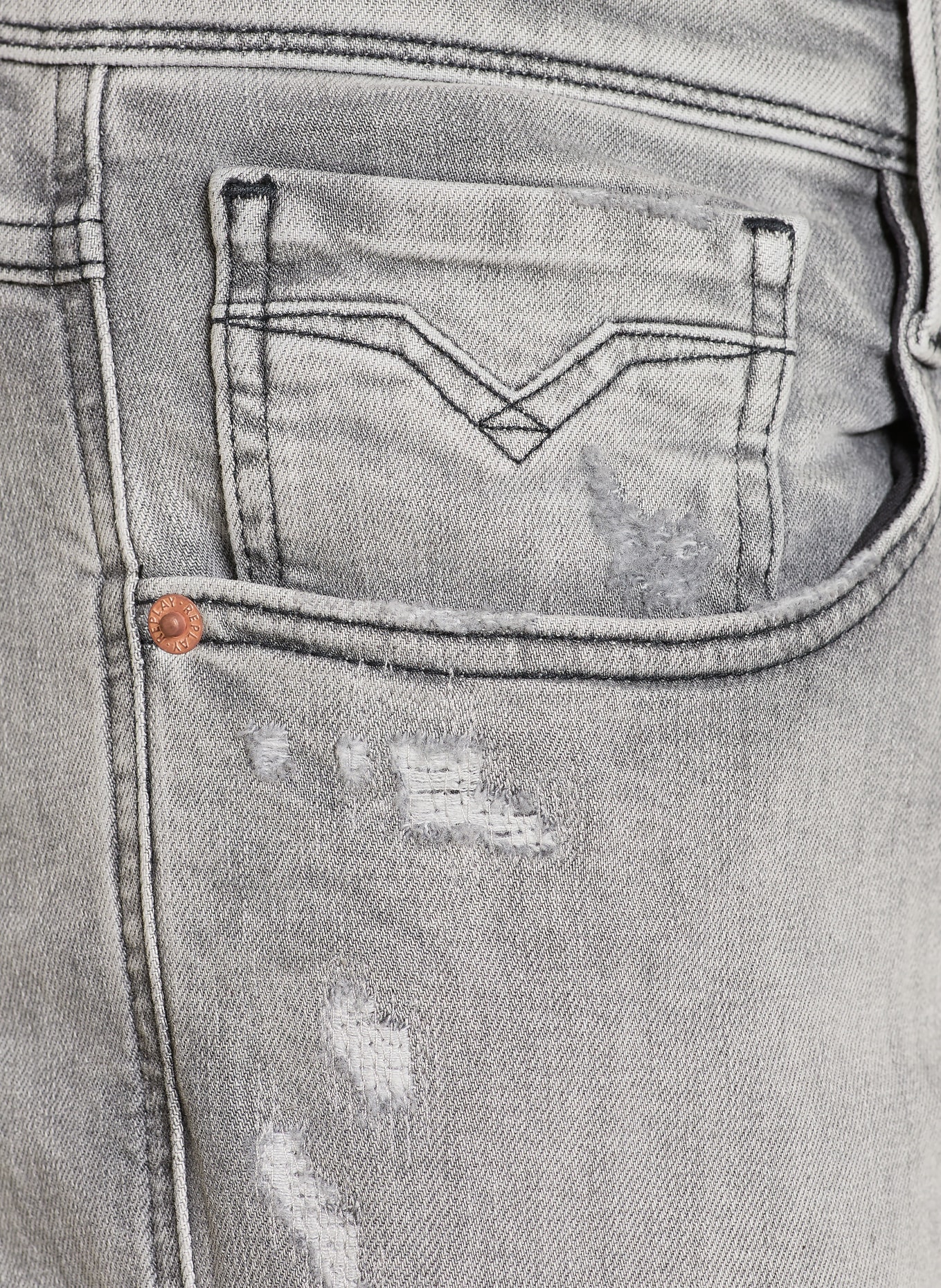 REPLAY Destroyed Jeans ANBASS Slim Fit: 096 096