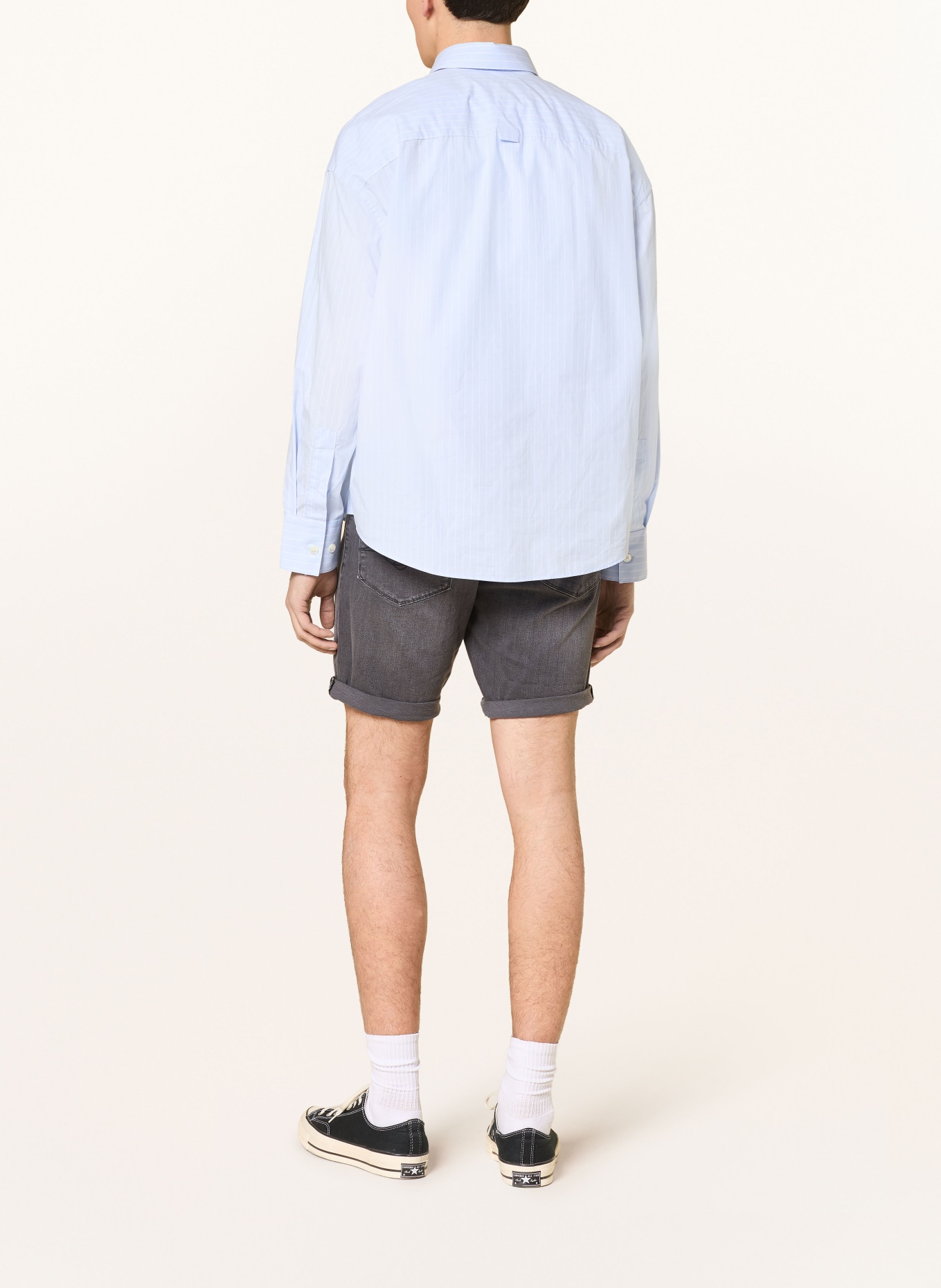 REPLAY Jeansshort met taps toelopende pasvorm: 097 DARK GREY