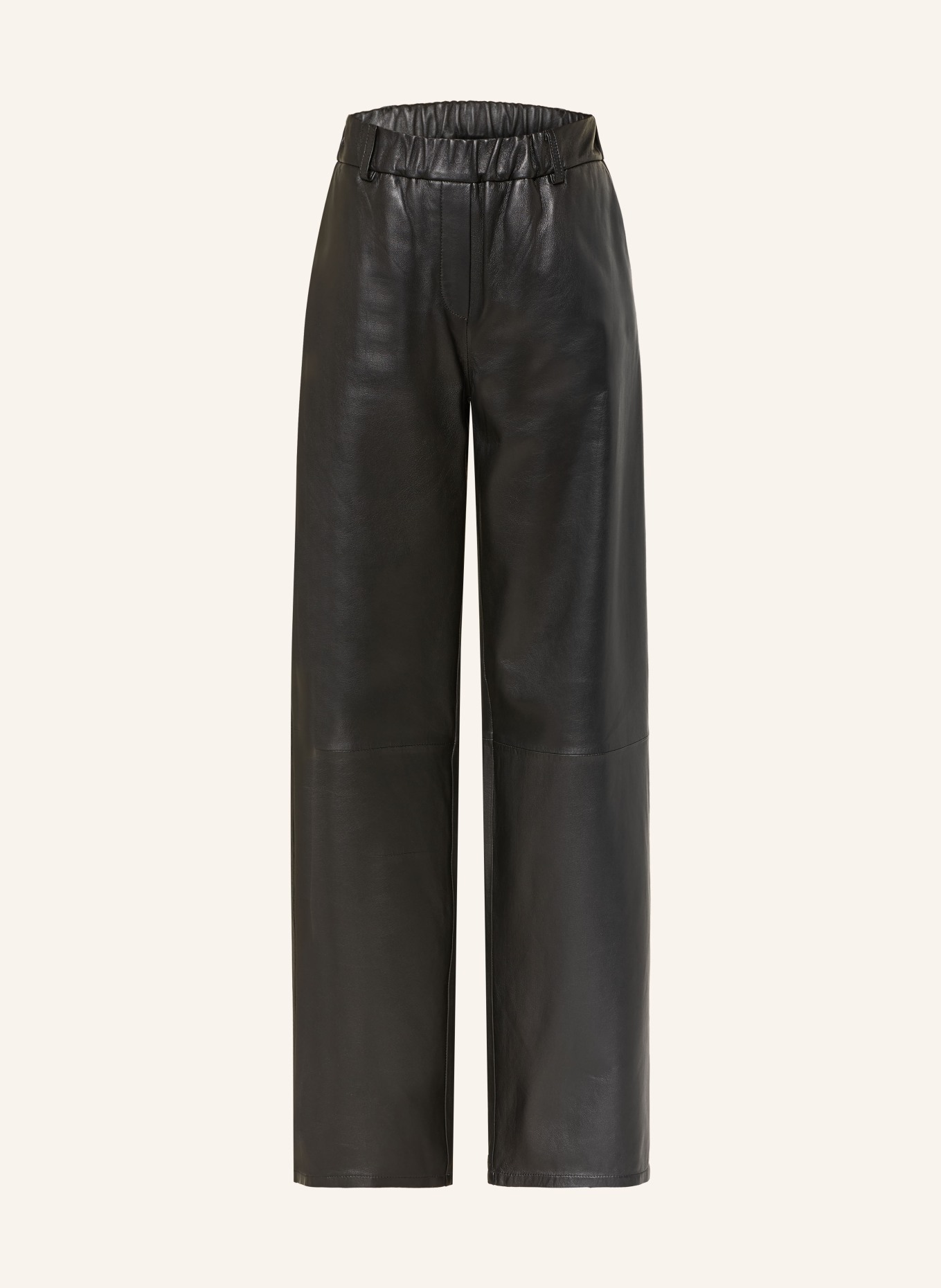 STUDIO AR Spodnie skórzane THALINA: CZARNY