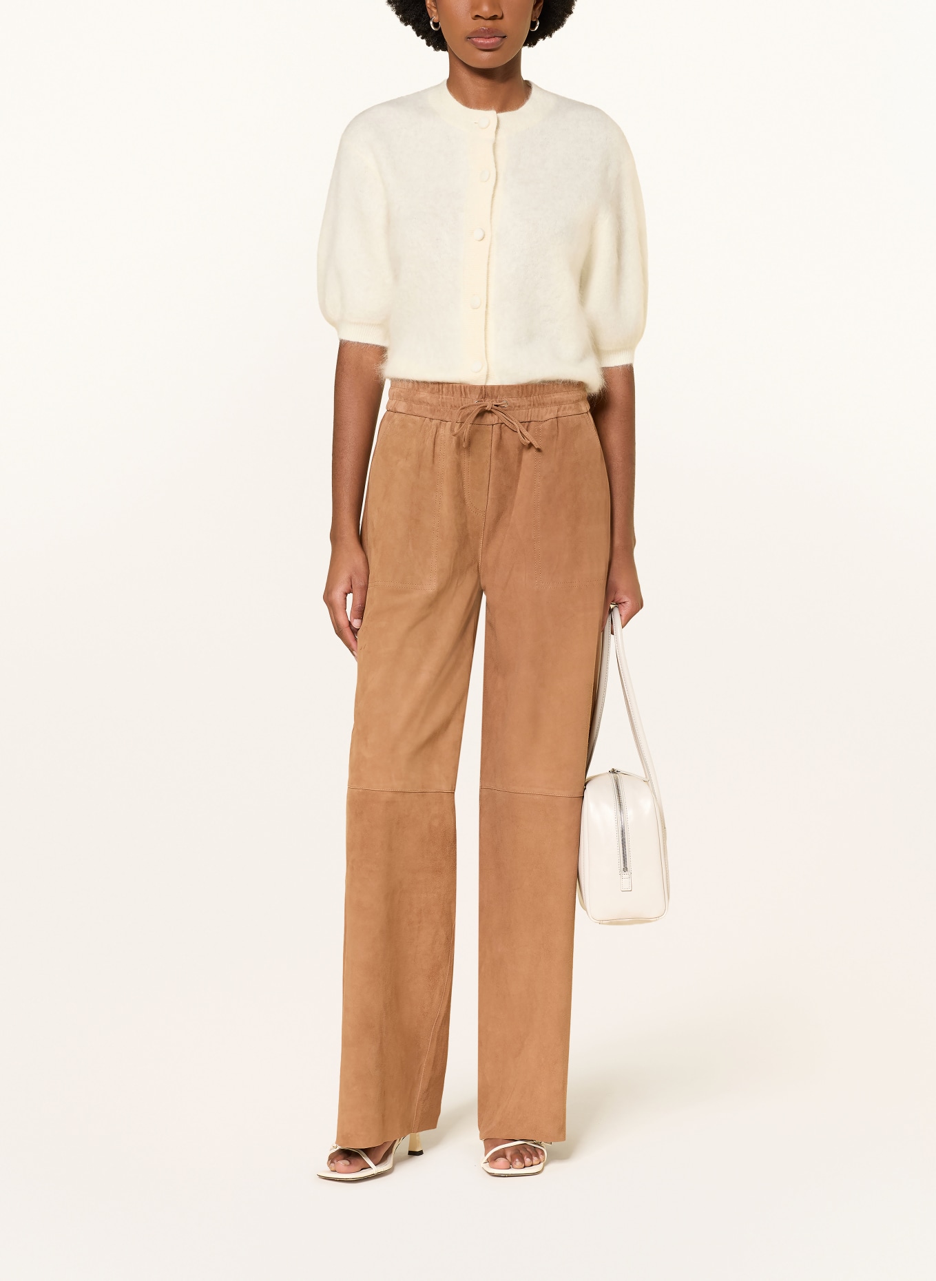 STUDIO AR Leather pants NADIA: COGNAC