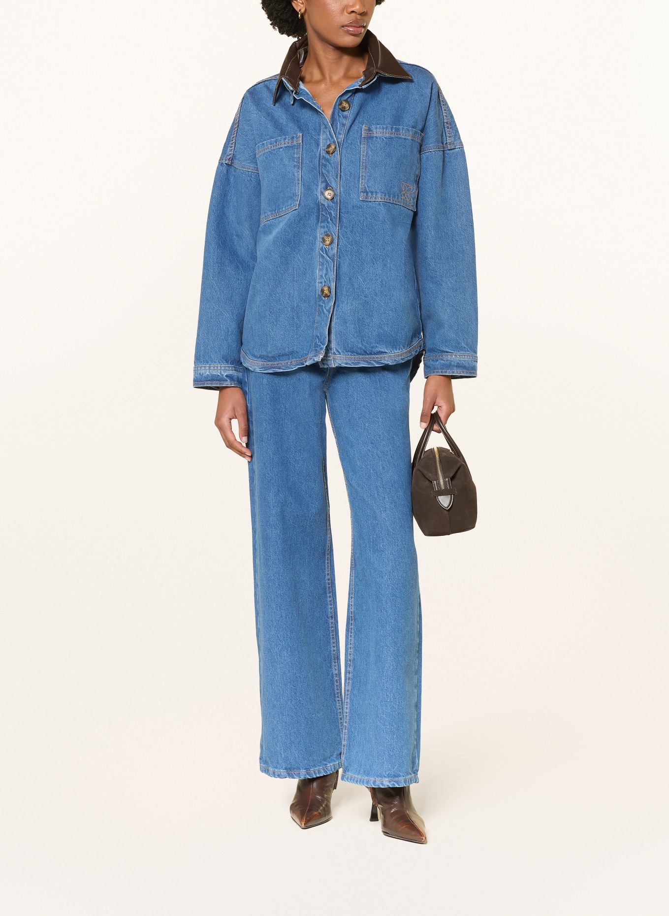 STUDIO AR Wide Leg Jeans ALINE: BLUE BLUE