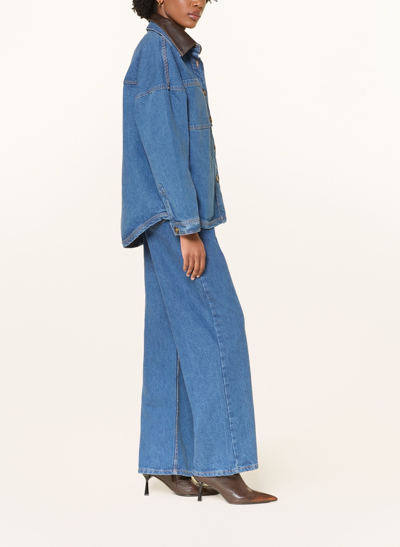 STUDIO AR Wide Leg Jeans ALINE: BLUE BLUE