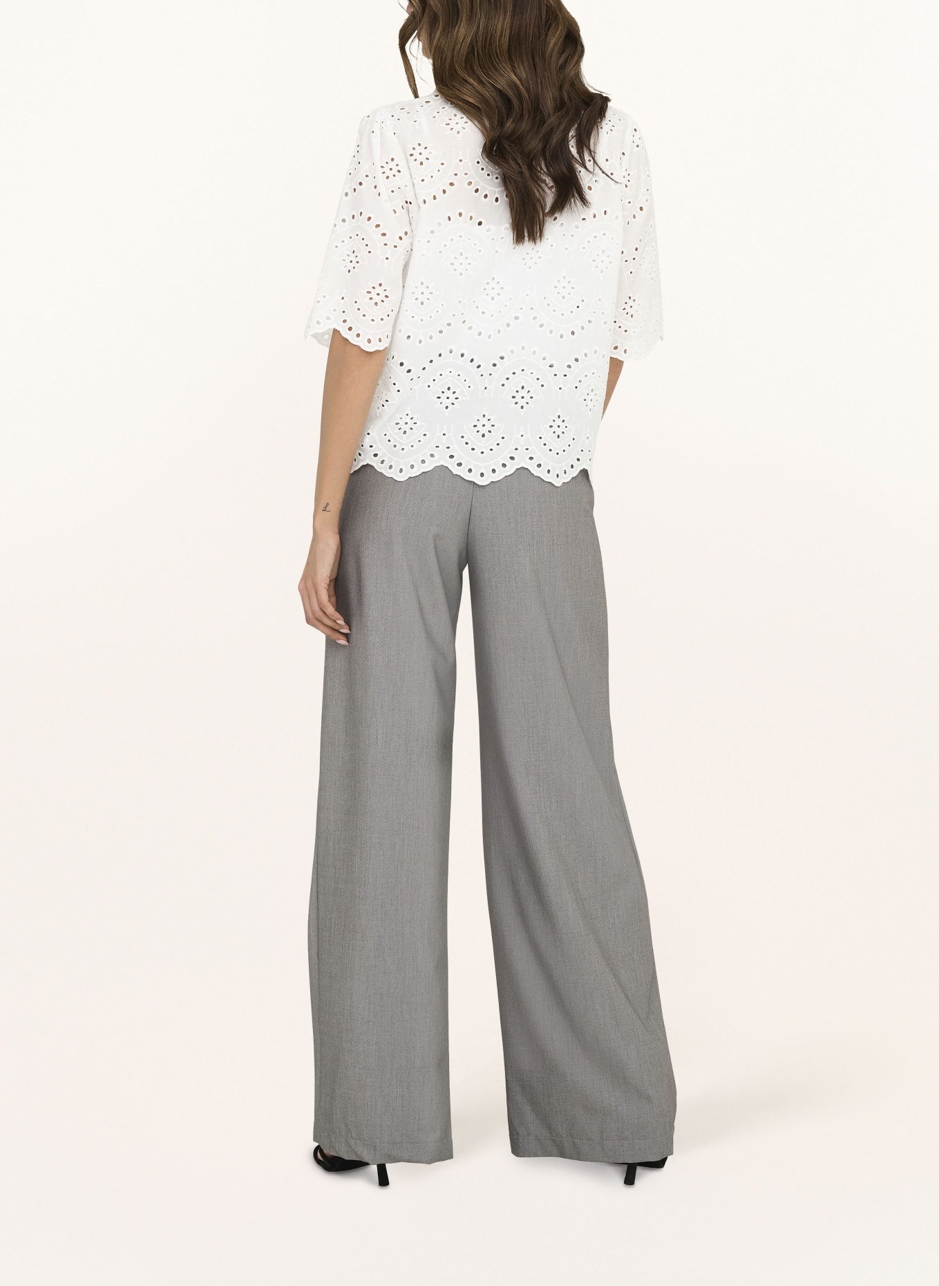 ONLY Bluzka z koronki ażurowanej: BIAŁY