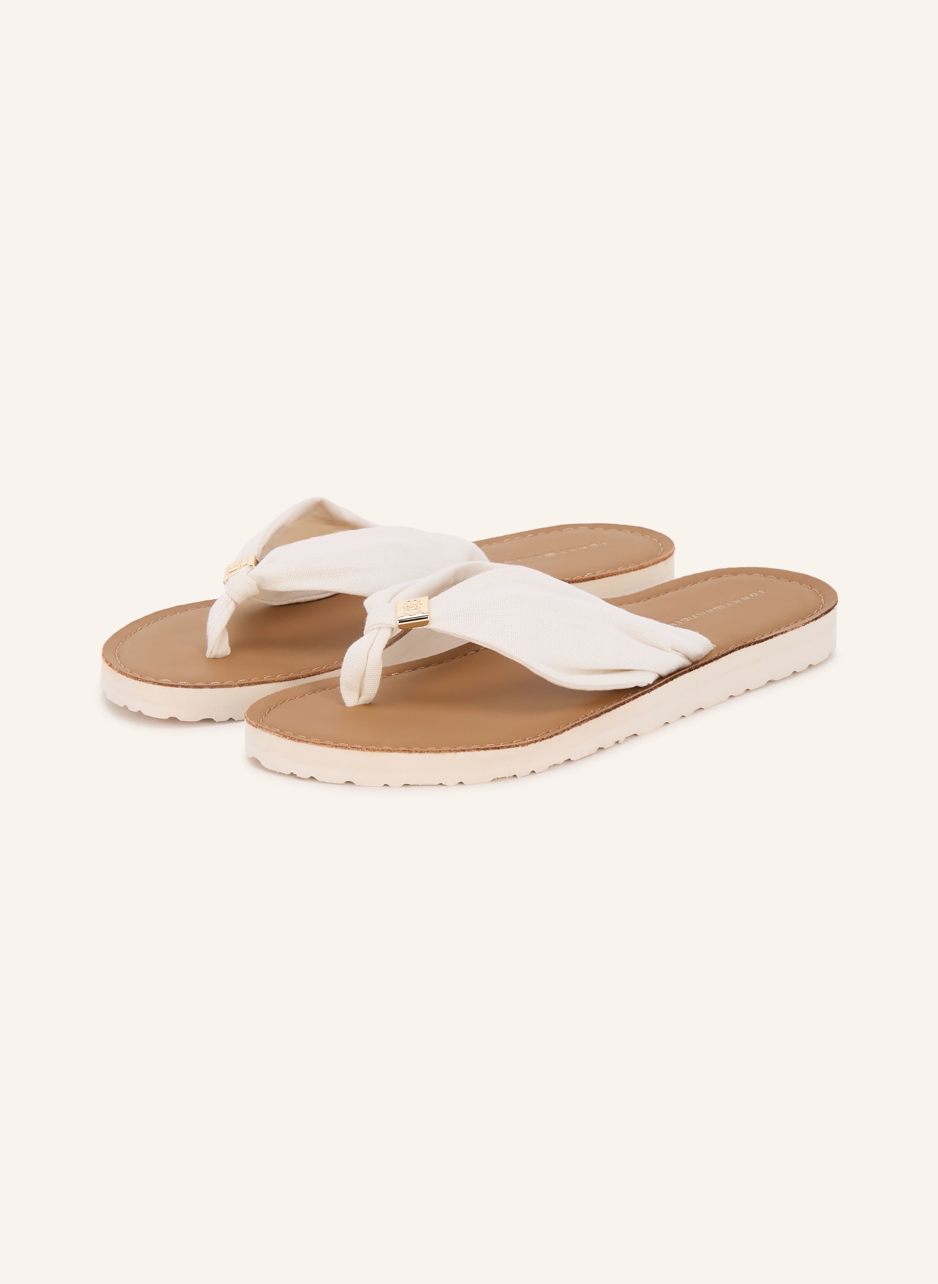 TOMMY HILFIGER toe separator: CREAM / GOLD