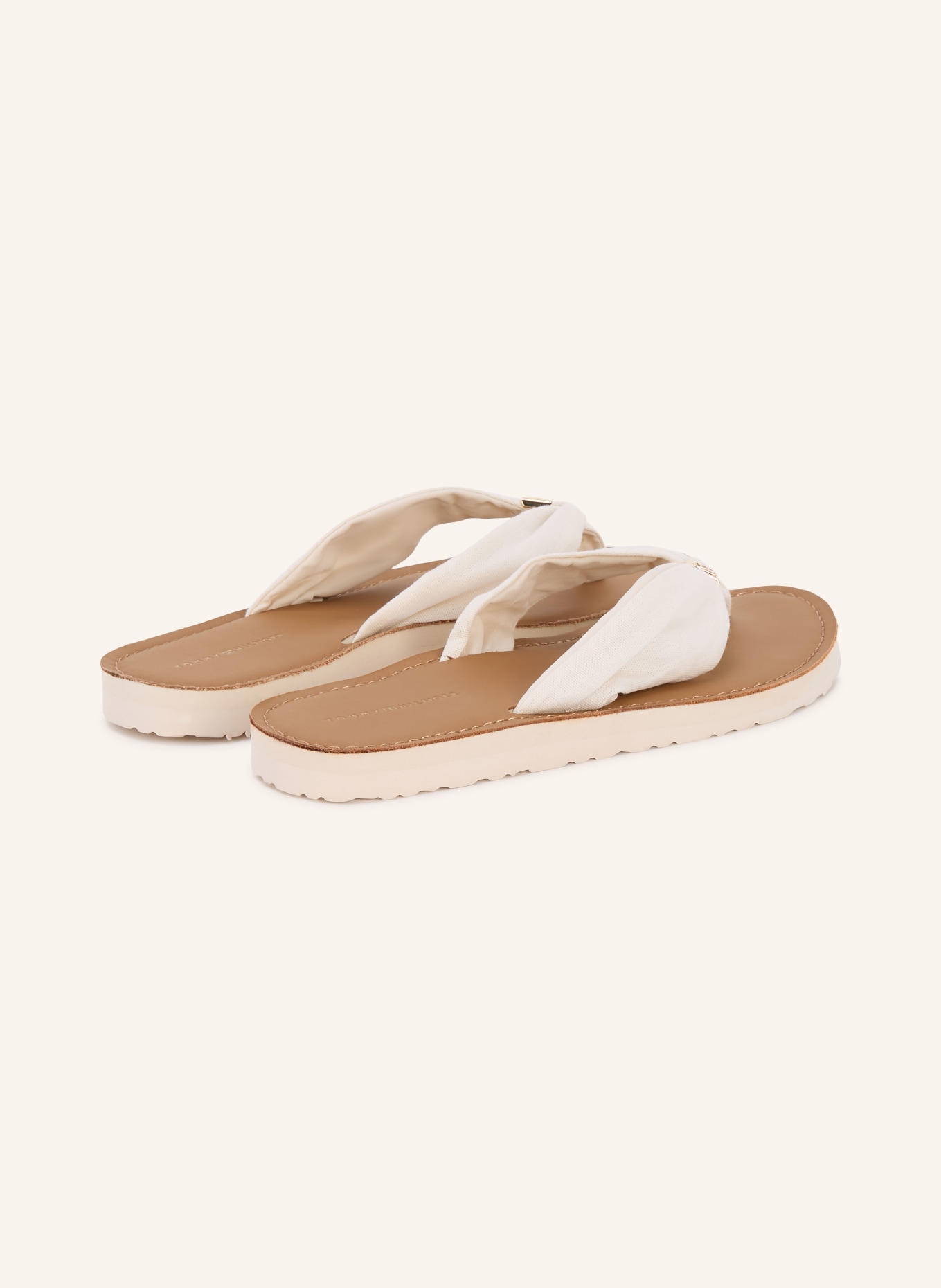 TOMMY HILFIGER toe separator: CREAM / GOLD